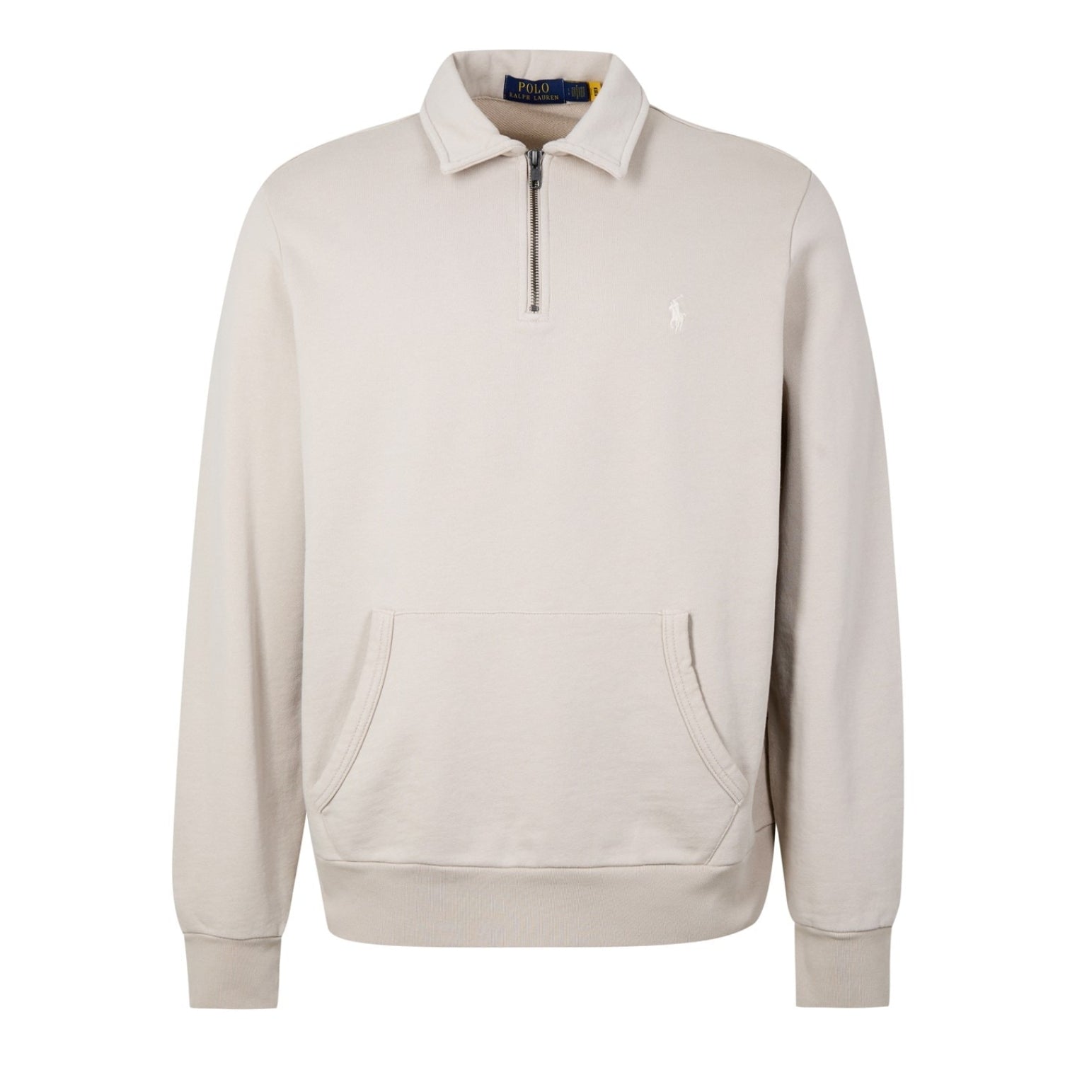 LUXURY HUB POLO RALPH LAUREN LOOPBACK TERRY COTTON QUARTER ZIP SWEATER