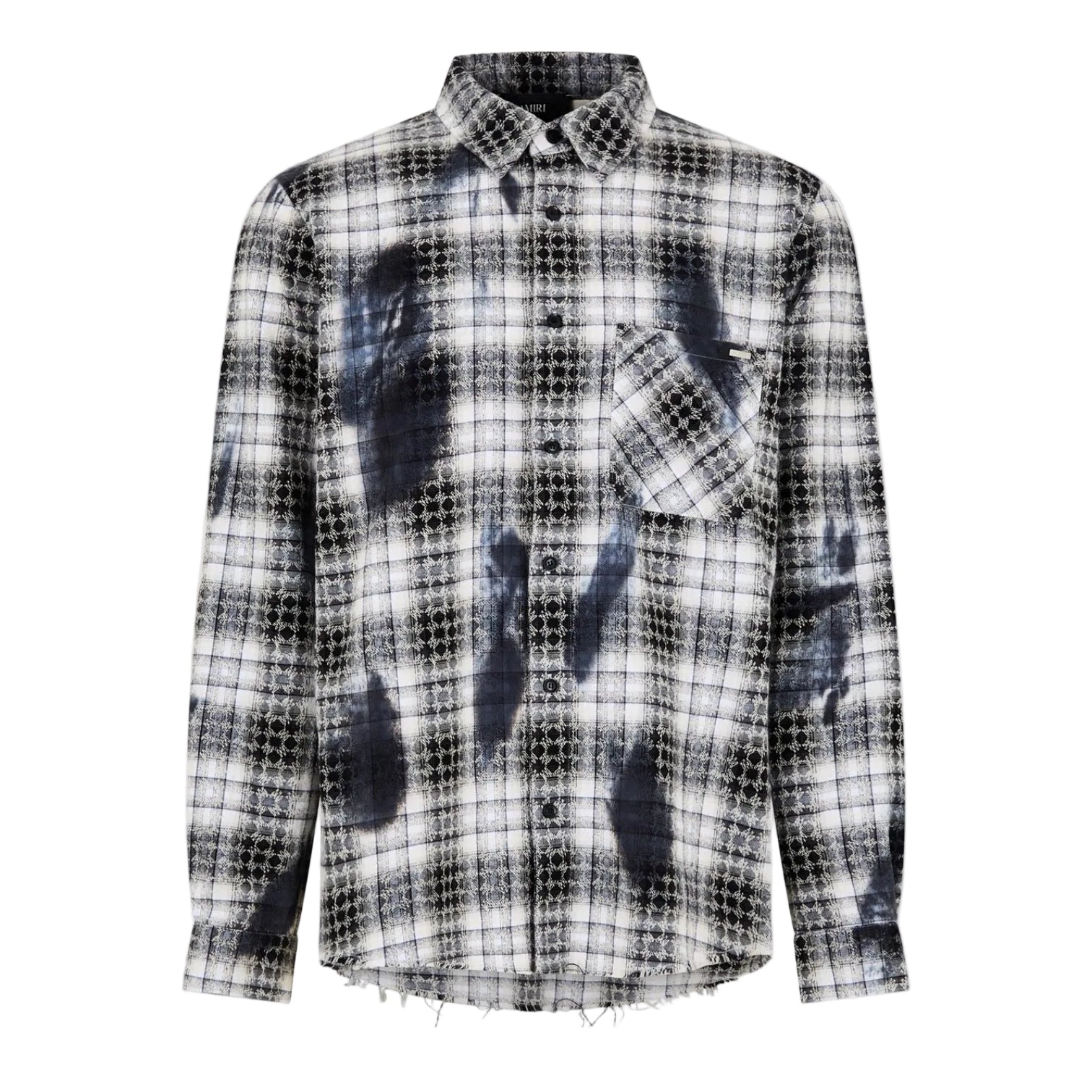 LUXURY HUB AMIRI MEN'S PATTERNED LONG SLEEVE TAILORED FIT SHIRT