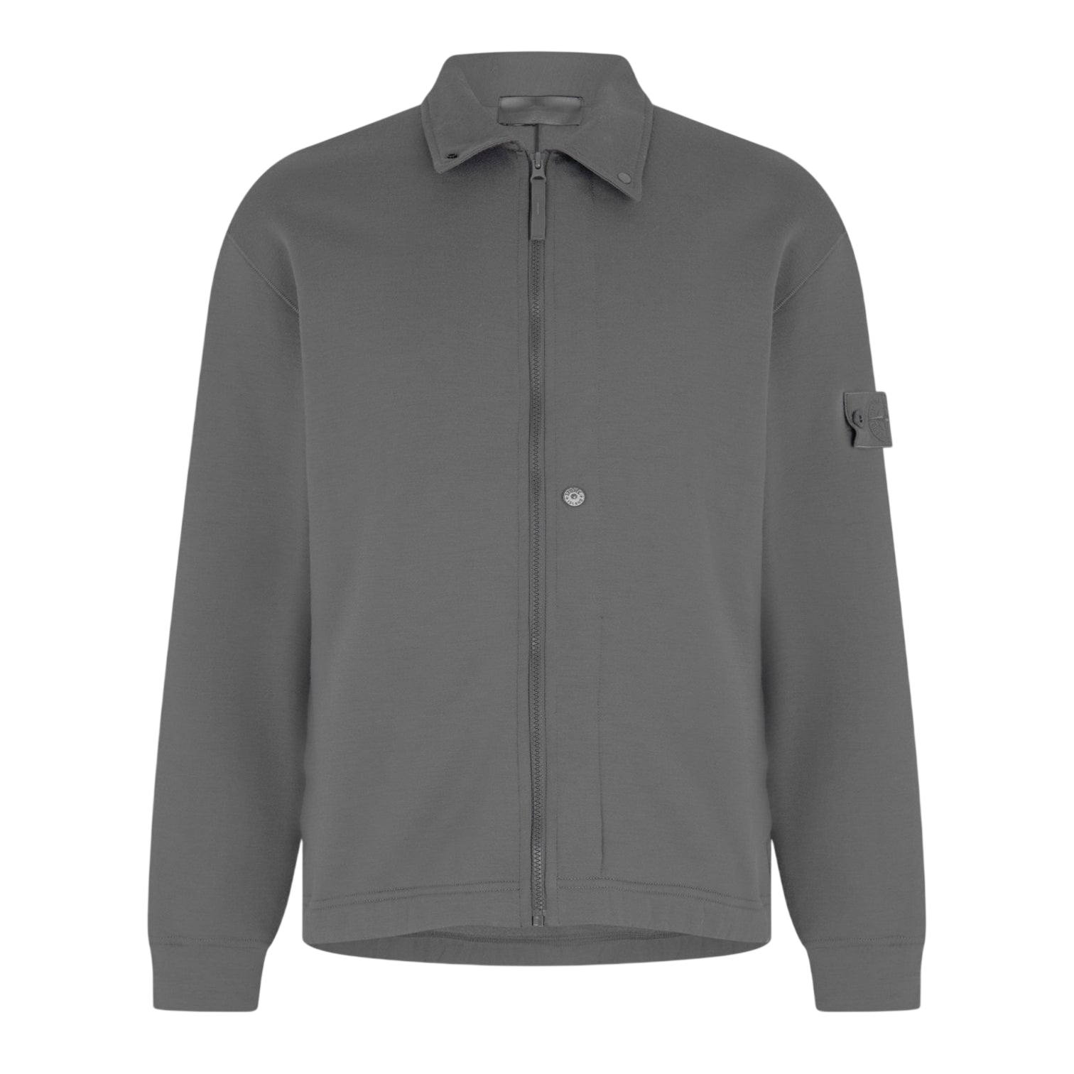 LUXURY HUB STONE ISLAND GHOST MEN'S GHOST WOOL LONG SLEEVE FULL ZIP FLEECE