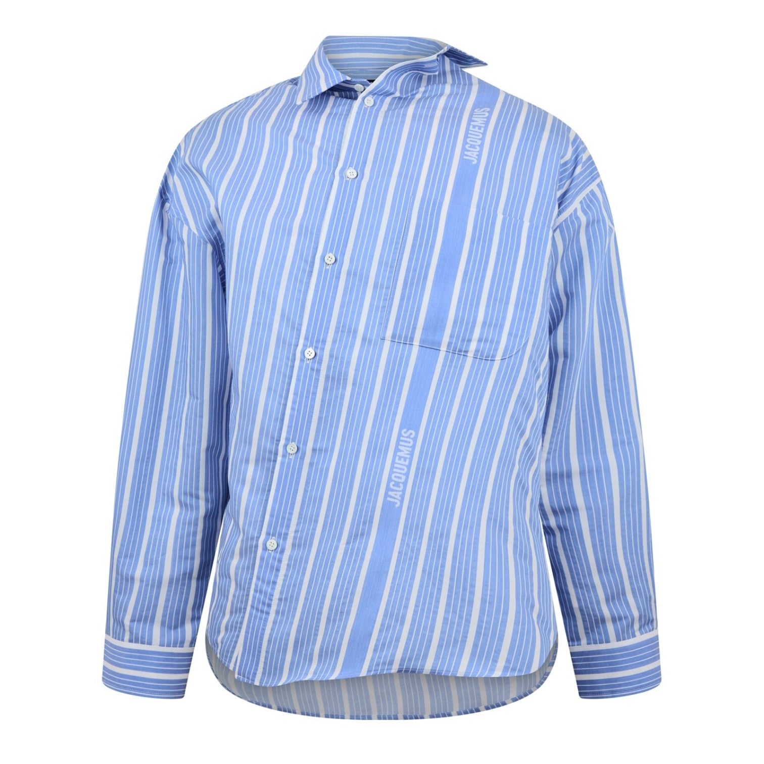 LUXURY HUB JACQUEMUS LA STRIPED ASYMMETRIC SHIRT
