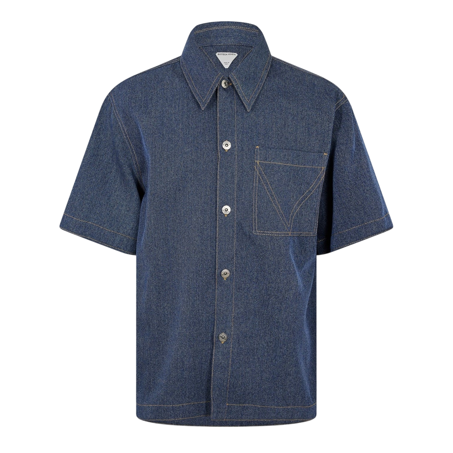 LUXURY HUB BOTTEGA VENETA MEN'S SHORT SLEEVE PLAIN SHIRT