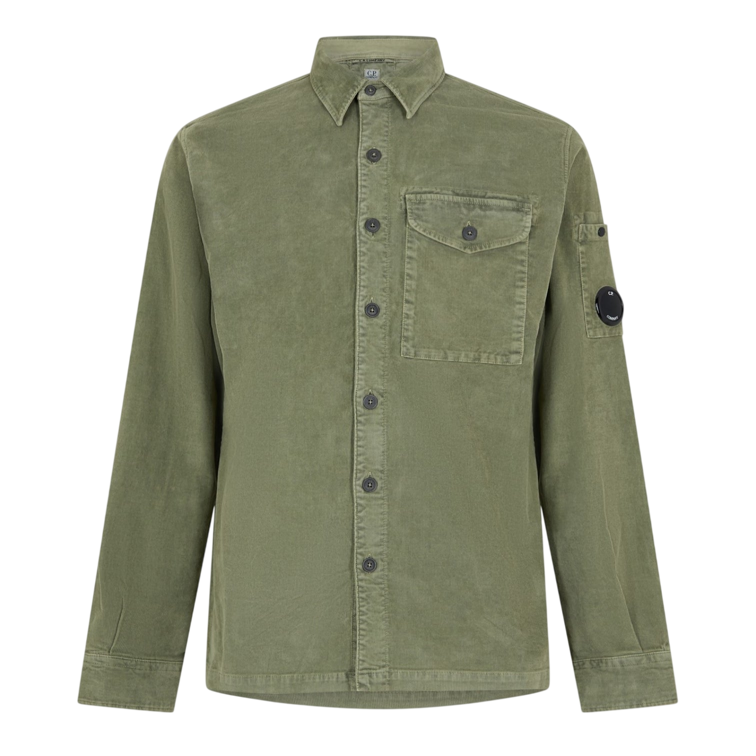 LUXURY HUB CP COMPANY MEN'S LENS SINGLE POCKET LONG SLEEVE CORDUROY SHIRT
