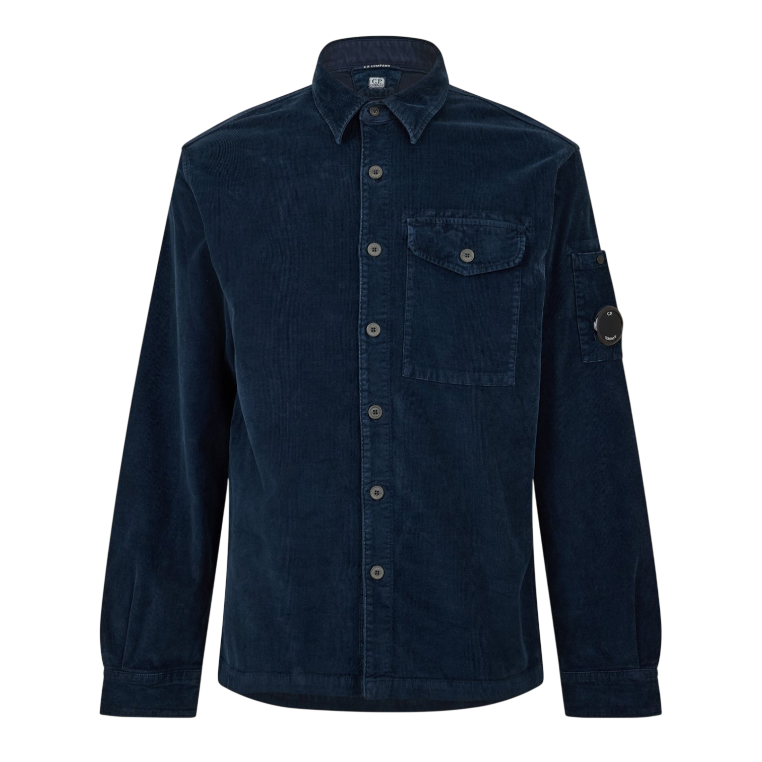 LUXURY HUB CP COMPANY MEN'S LENS SINGLE POCKET LONG SLEEVE CORDUROY SHIRT