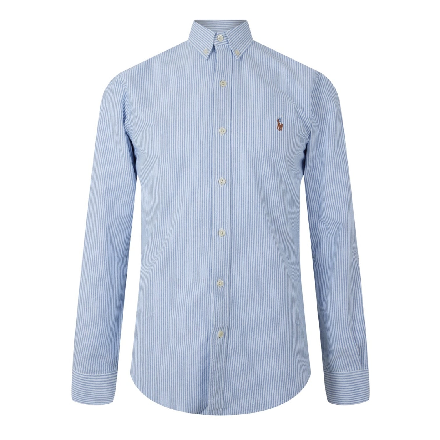 LUXURY HUB POLO RALPH LAUREN OXFORD STRIPE SLIM SHIRT