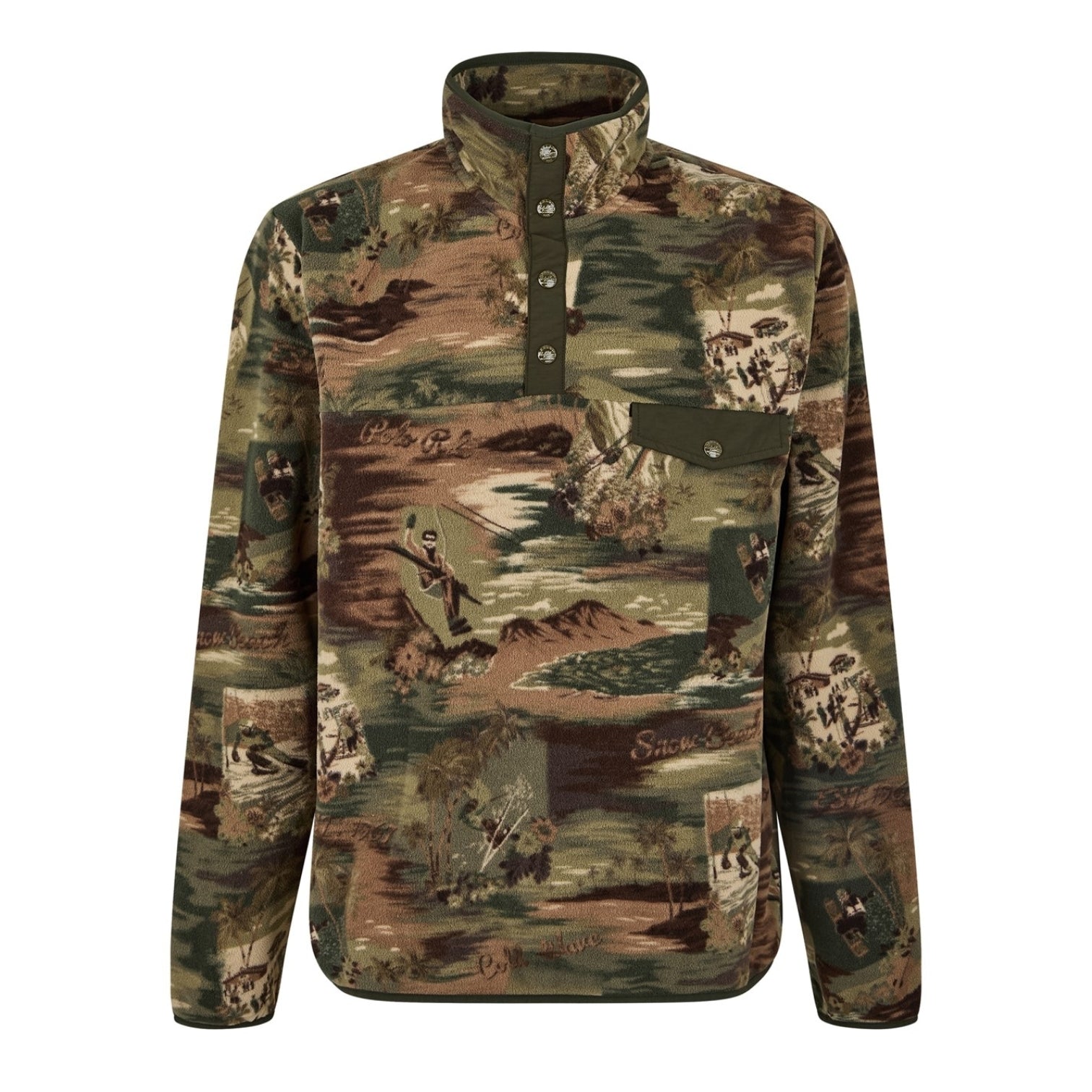 LUXURY HUB POLO RALPH LAUREN CAMO SKI FLEECE TOP