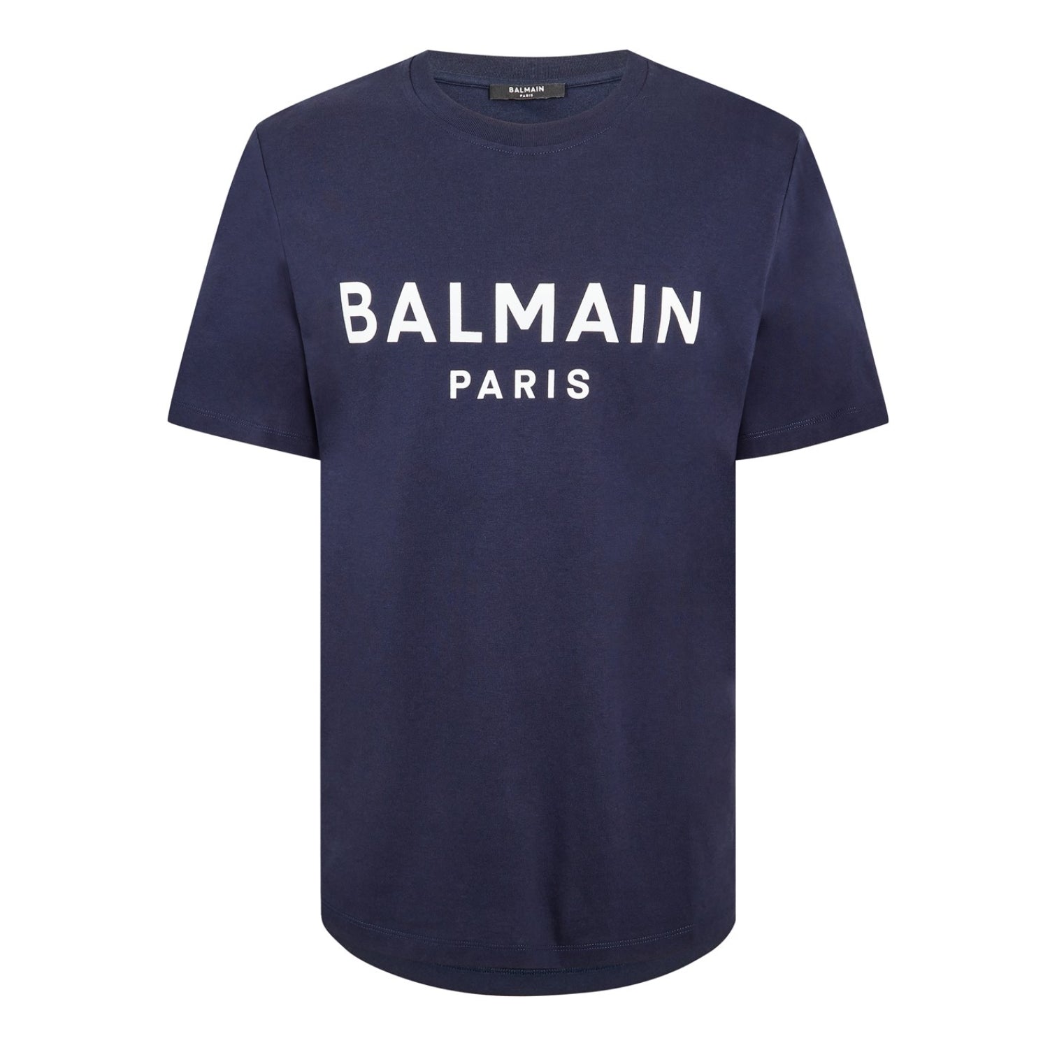 LUXURY HUB BALMAIN MEN'S PARIS PRINT LOGO COTTON T-SHIRT
