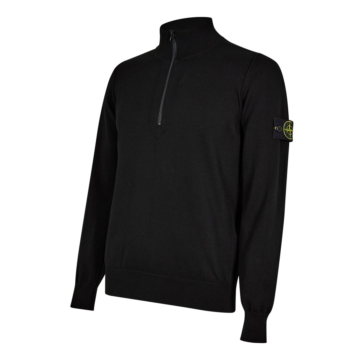 LUXURY HUB STONE ISLAND QUARTER ZIP KNIT SWEATER