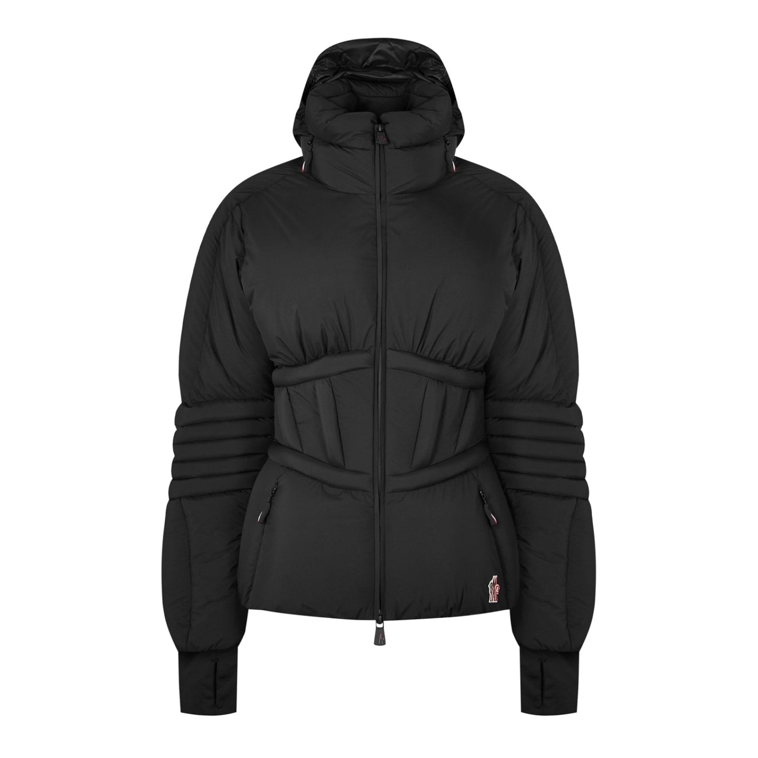 LUXURY HUB MONCLER GRENOBLE WOMEN'S SARENNA SKI GOOSE DOWN WINDPROOF SLIM FIT SHORT PUFFER JACKET