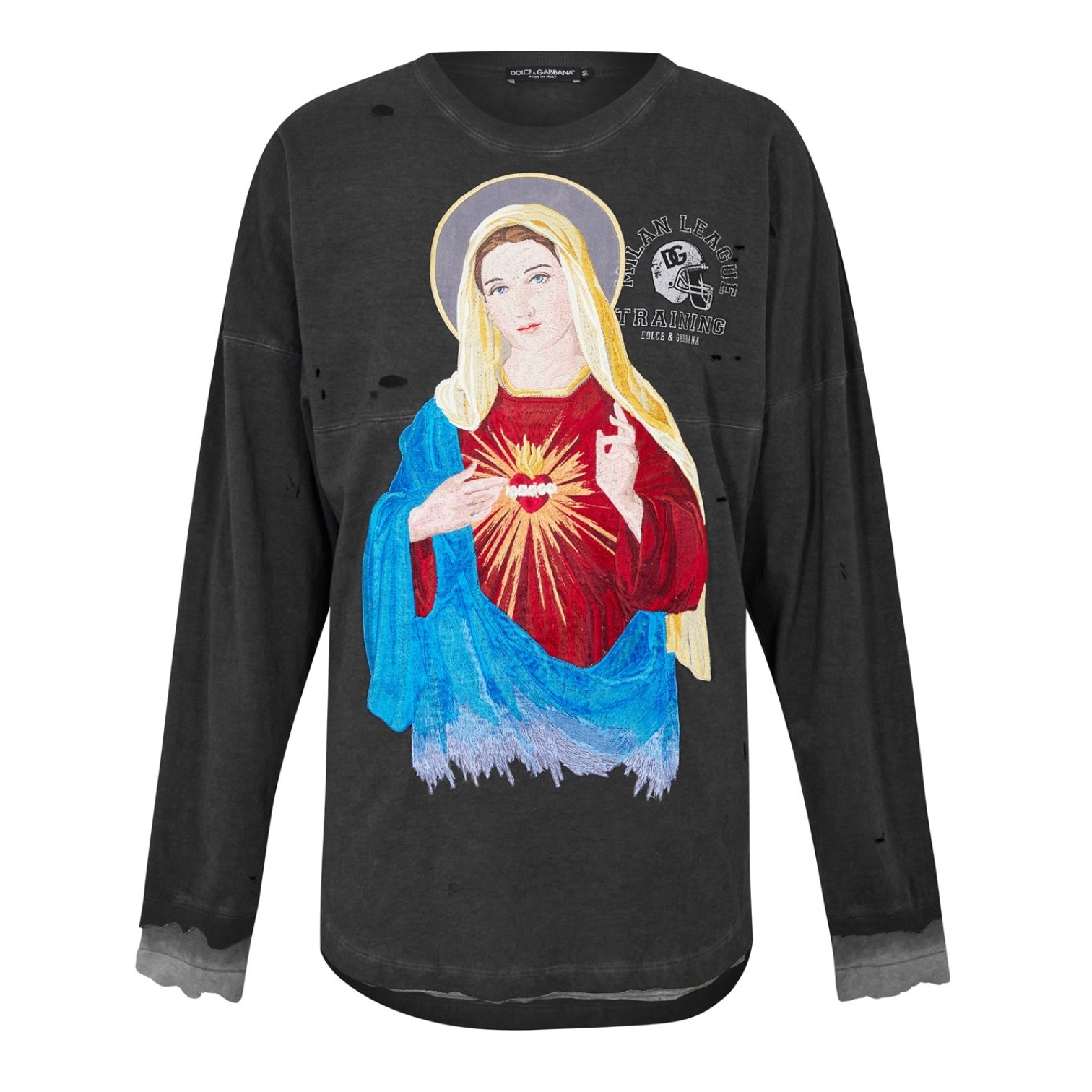 LUXURY HUB DOLCE AND GABBANA GRAPHIC PRINT LONG SLEEVE TOP