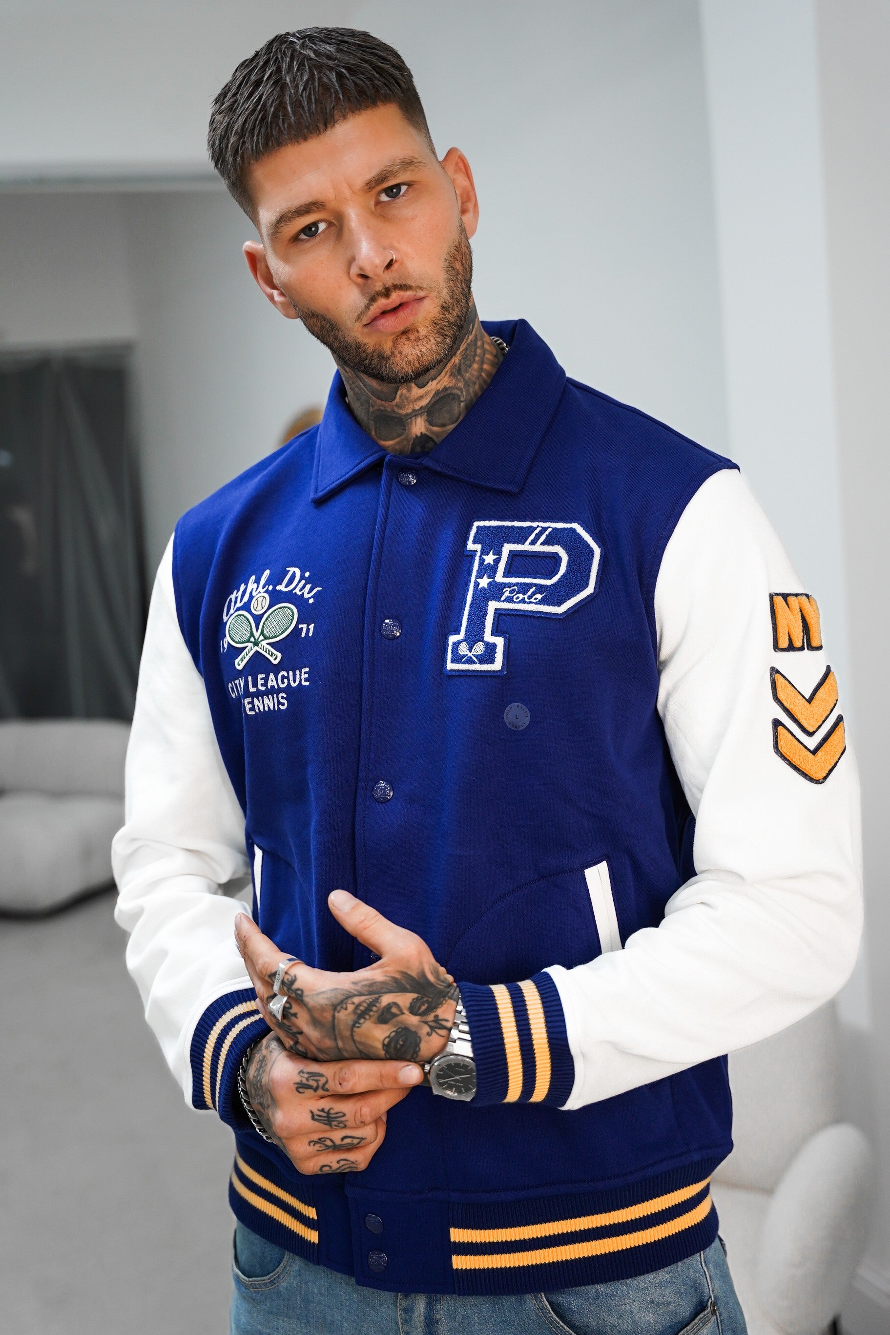 LUXURY HUB POLO RALPH LAUREN POLO VARSITY JACKET SN05