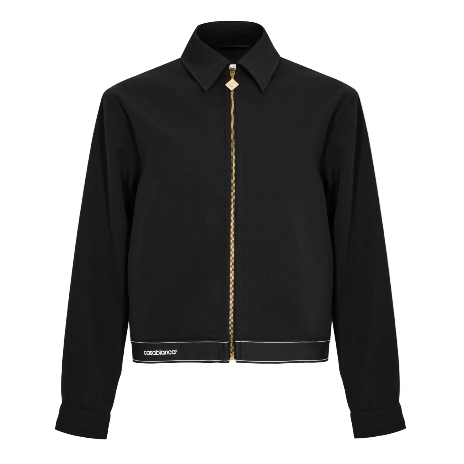 LUXURY HUB CASABLANCA MEN'S SPORTS TAILORING VIRGIN WOOL LONG SLEEVE HARRINGTON JACKET