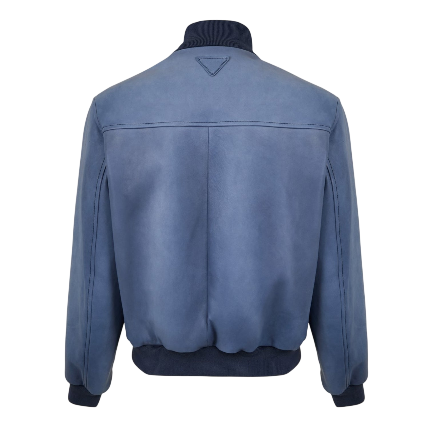 LUXURY HUB PRADA MEN'S BOMBER-STYLE LONG SLEEVE LEATHER JACKET