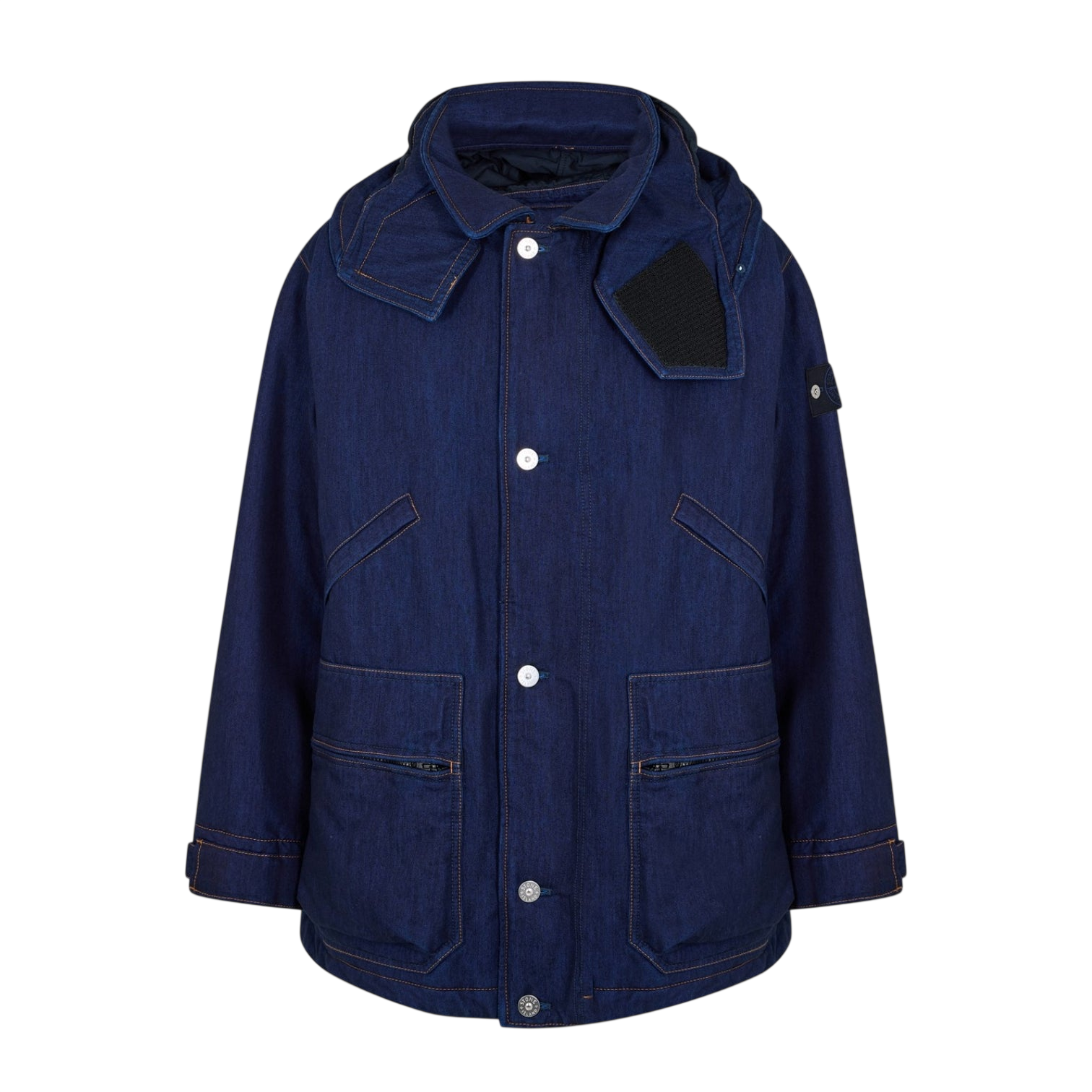 LUXURY HUB STONE ISLAND MENS DENIM RESEARCH SHORT PARKA