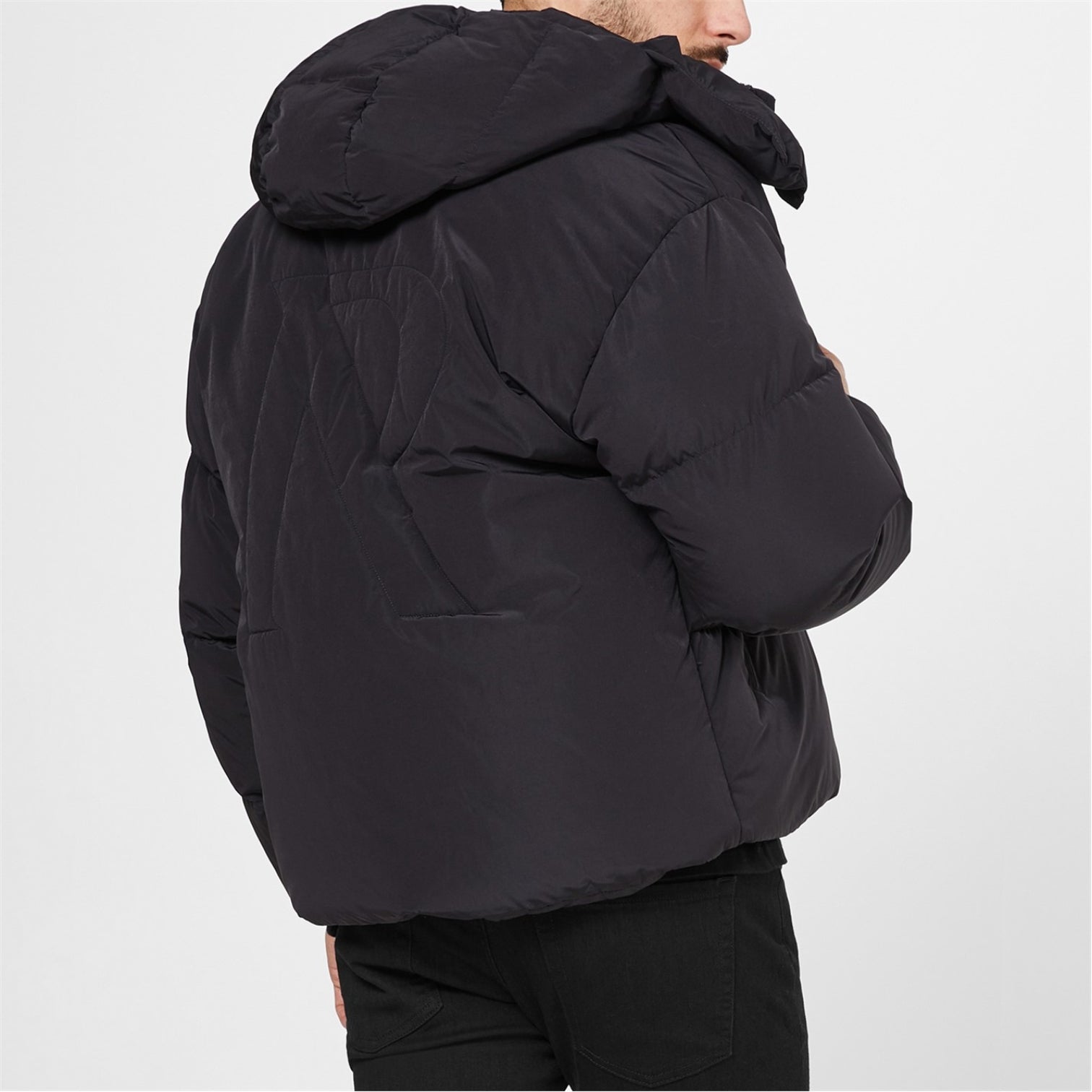 LUXURY HUB REPRESENT INITIAL HOOD PUFFER JACKET