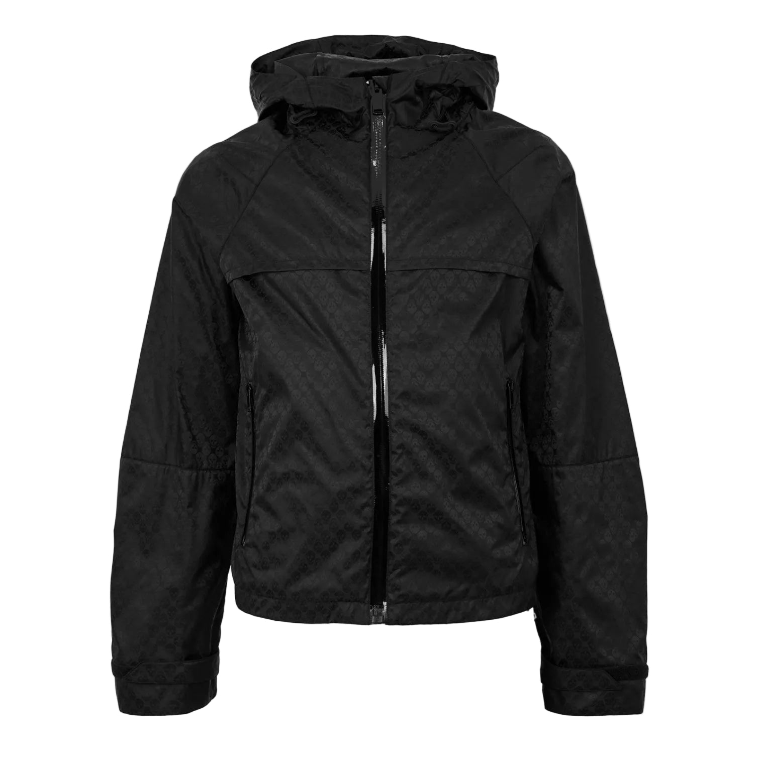 LUXURY HUB ALEXANDER MCQUEEN MEN'S ALEX KICK TECHNICAL FABRIC ADJUSTABLE HOOD RAIN ANORAK