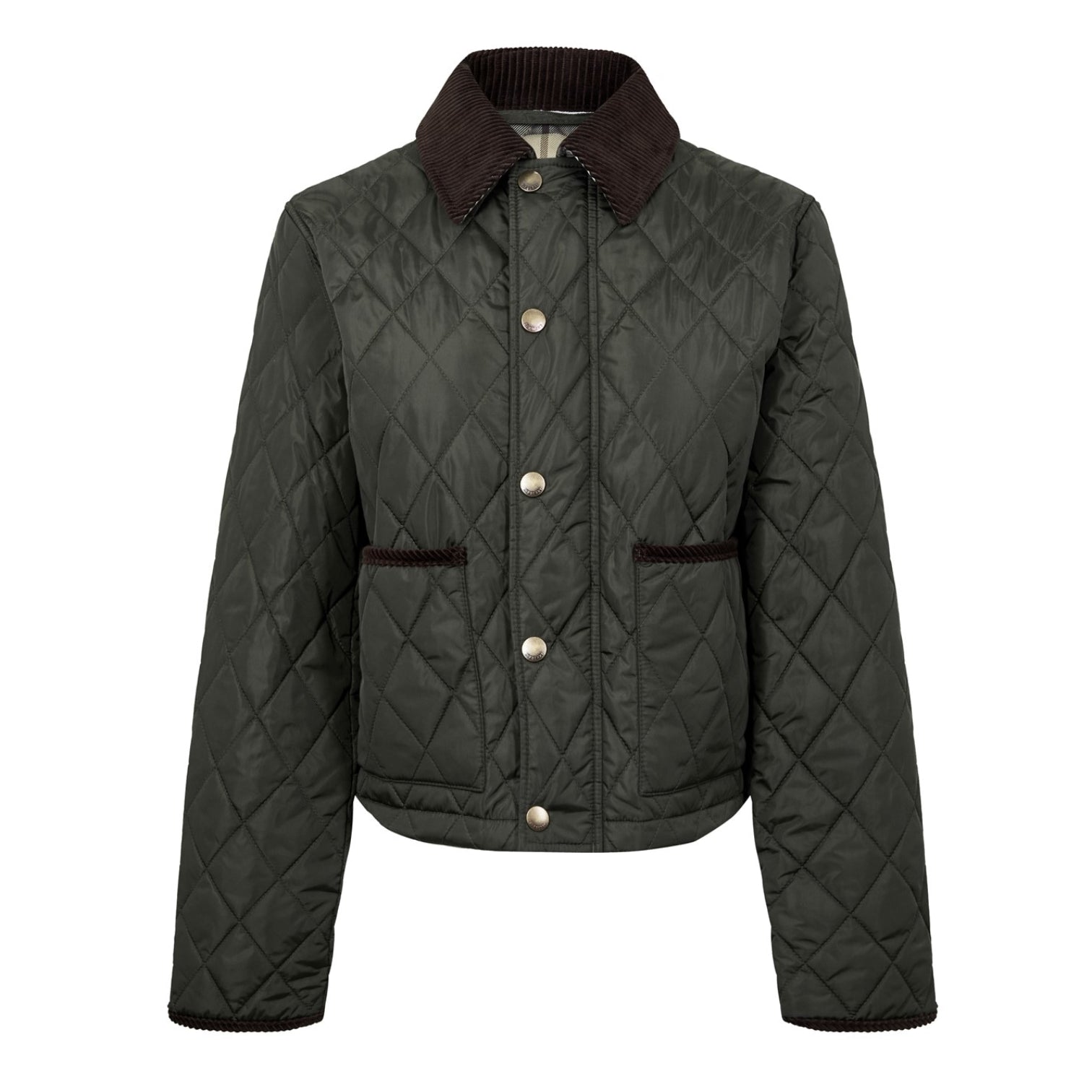 LUXURY HUB BURBERRY WOMEN'S CROPPED DIAMOND QUILTED JACKET