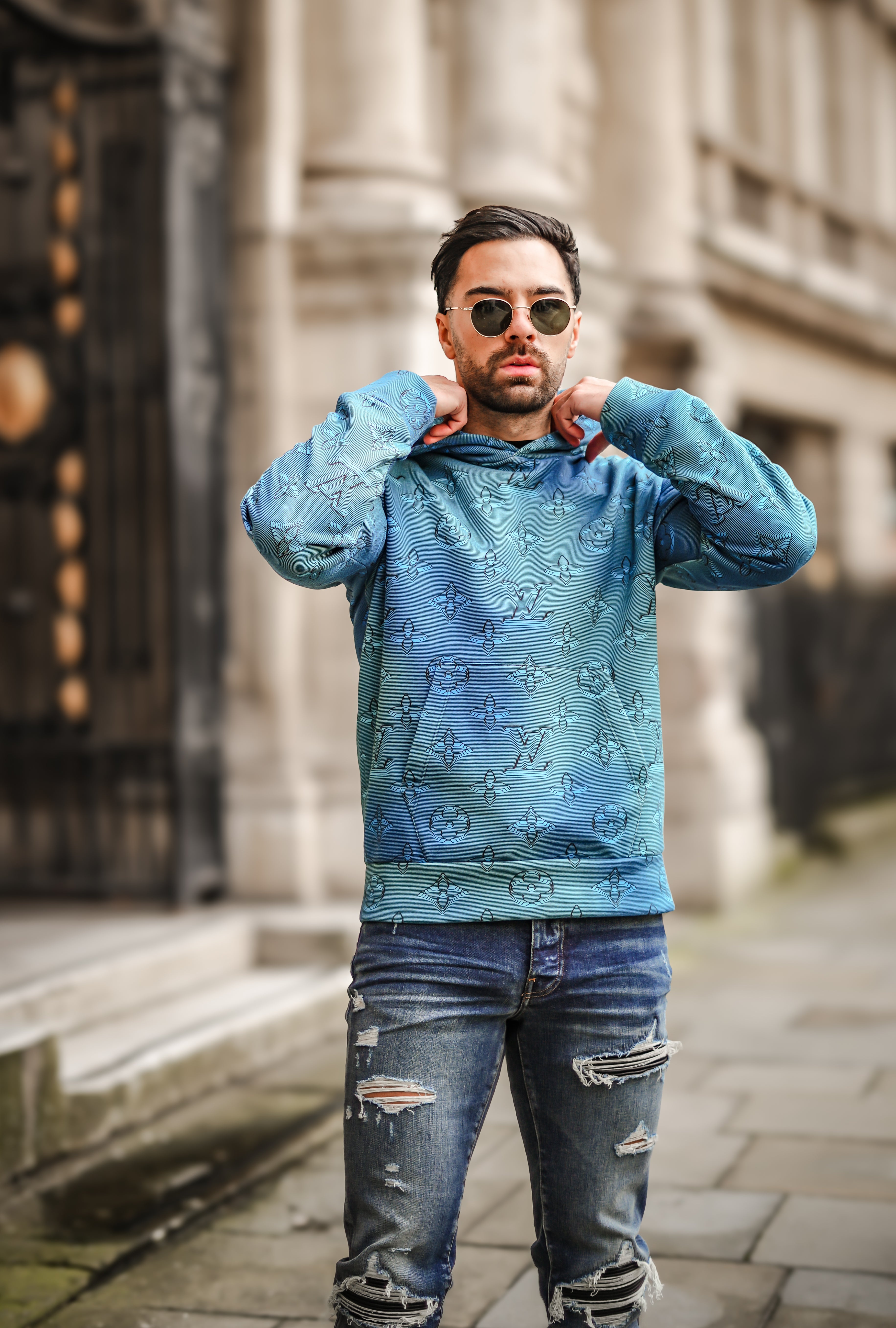 LUXURY HUB LOUIS VUITTON PRINTED ALL OVER HOODIE