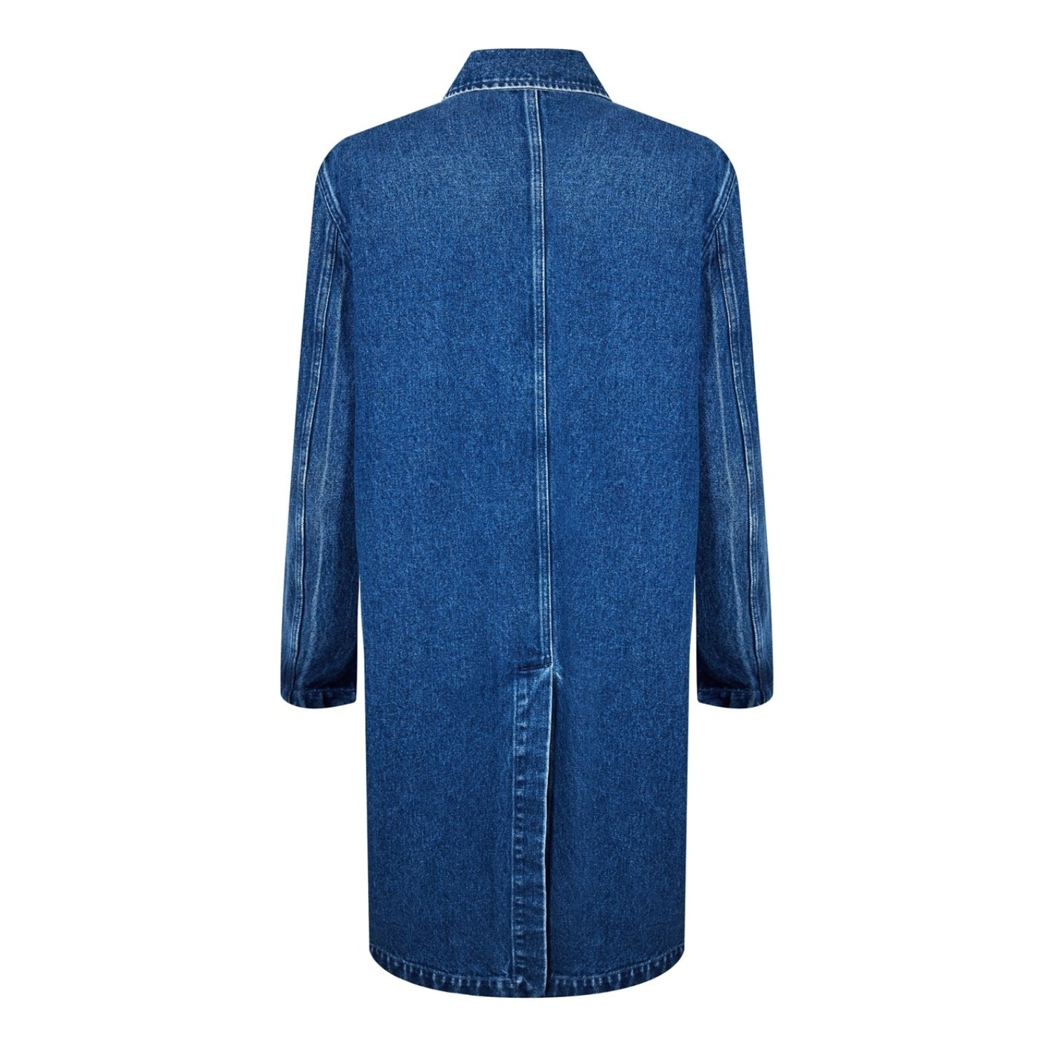 LUXURY HUB VERSACE DENIM MIDI COAT
