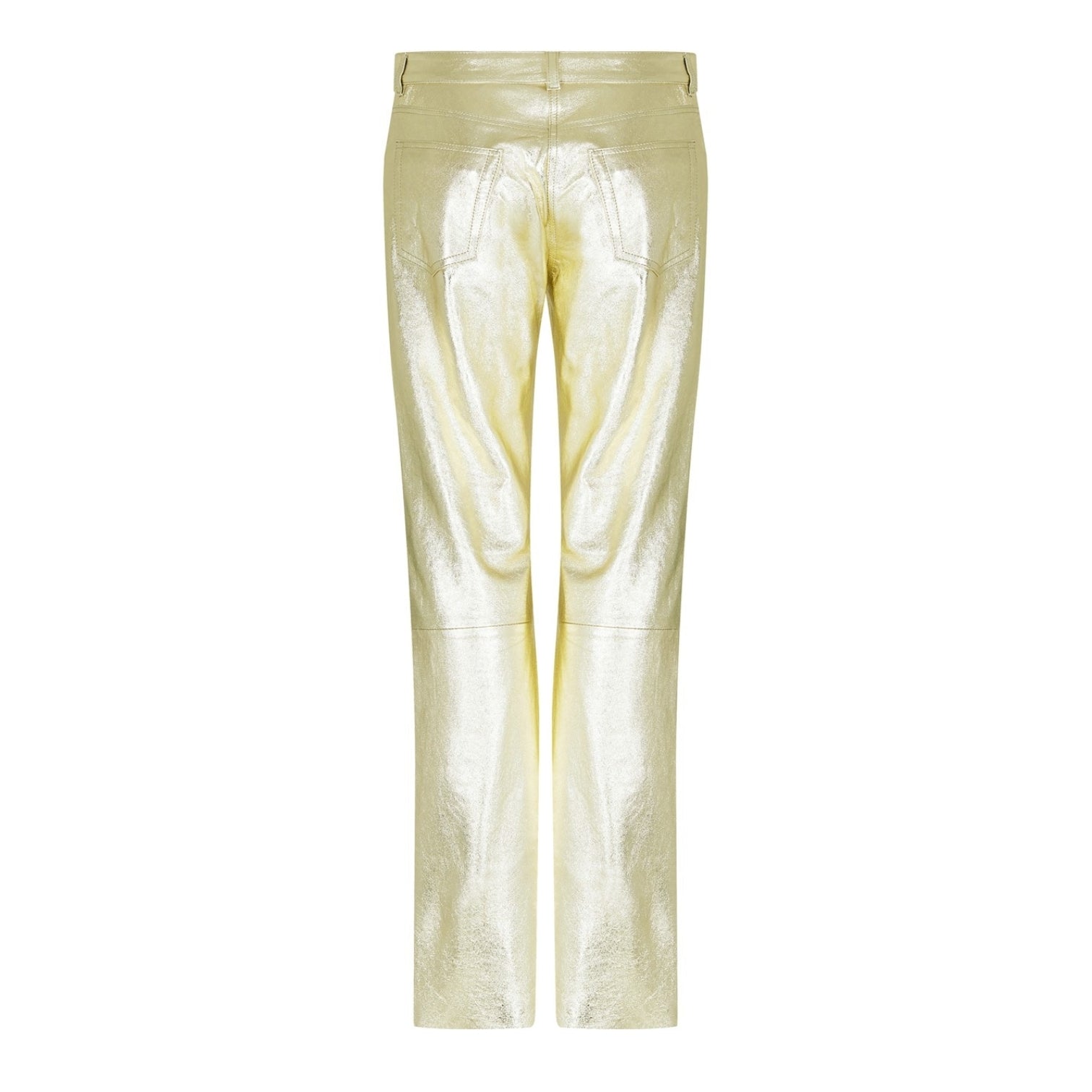 LUXURY HUB PALM ANGELS LAMINATED LEATHER TROUSERS