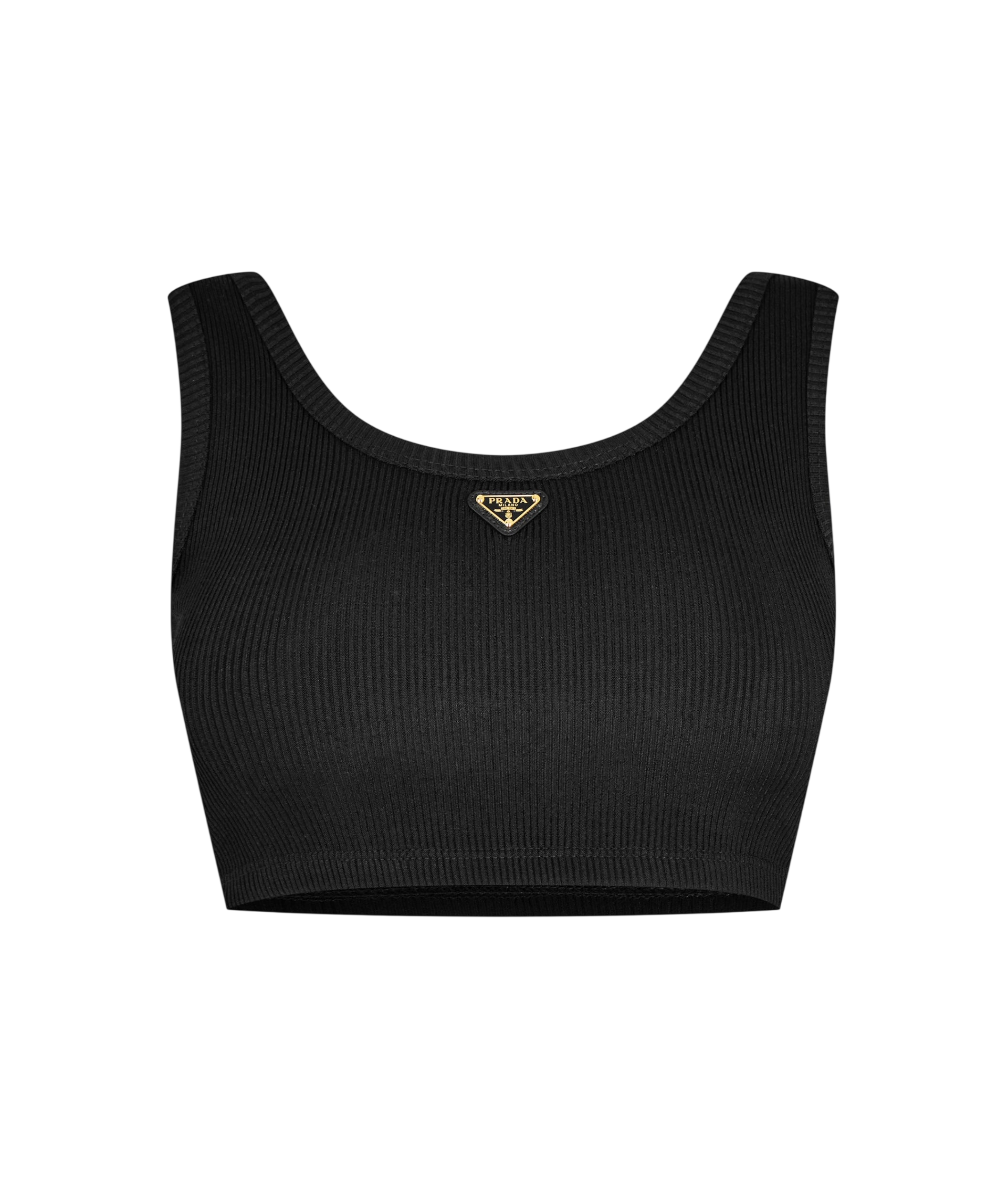 LUXURY HUB PRADA WOMEN'S RIBBED CROPPED TANK VEST