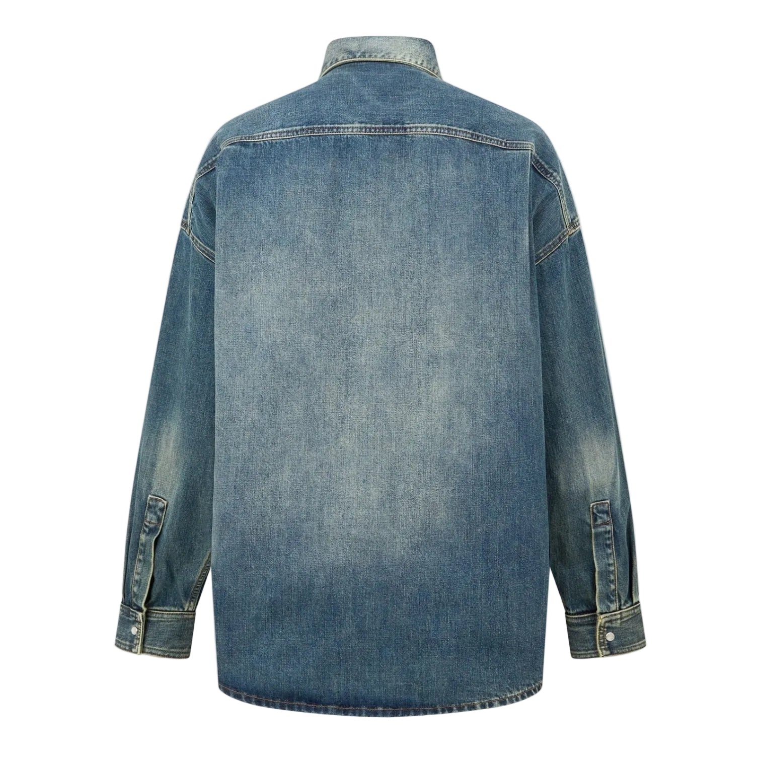 LUXURY HUB BALMAIN MEN'S LONG SLEEVE DENIM SHIRT