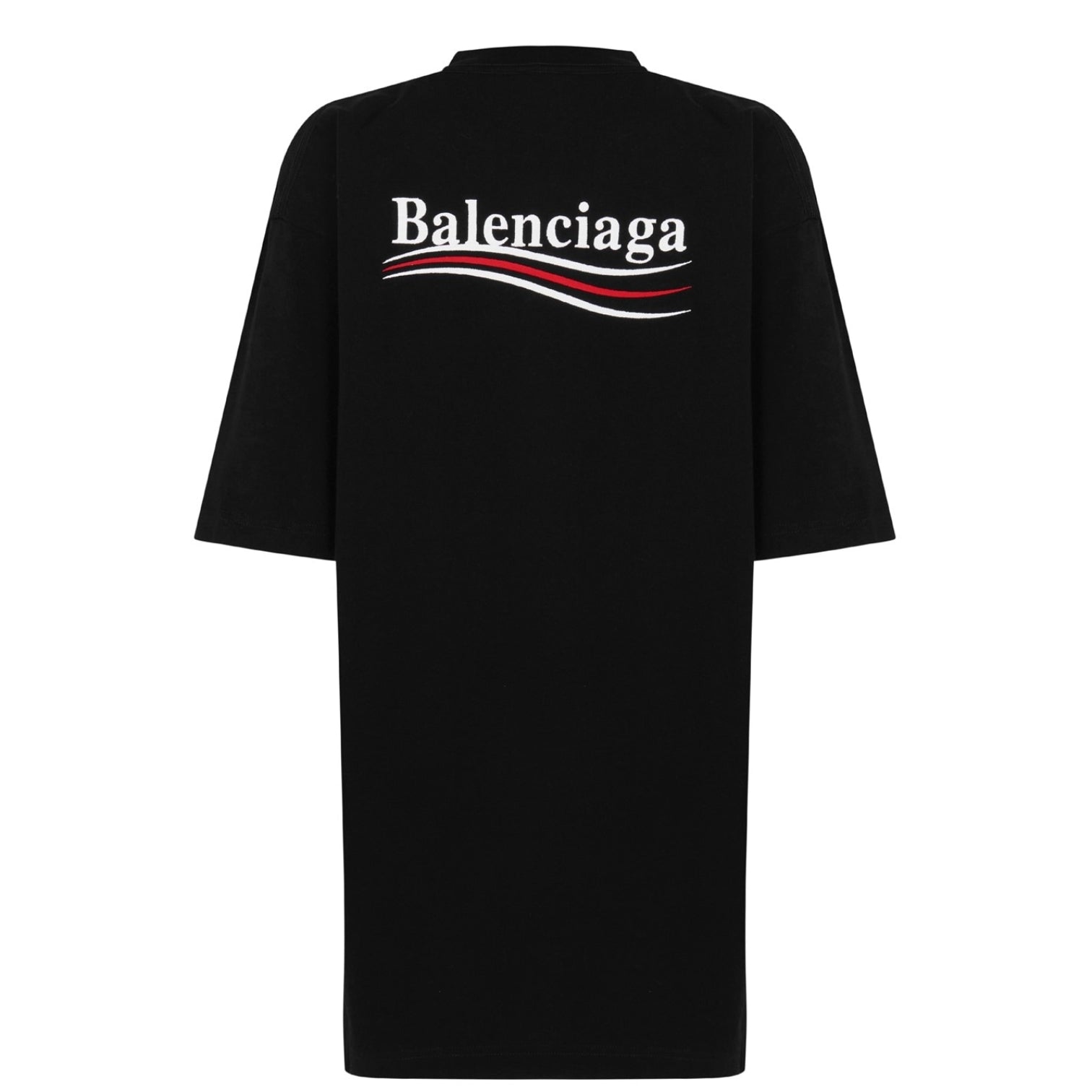LUXURY HUB BALENCIAGA POLITICAL EMBROIDERED LOGO OVERSIZED TOP