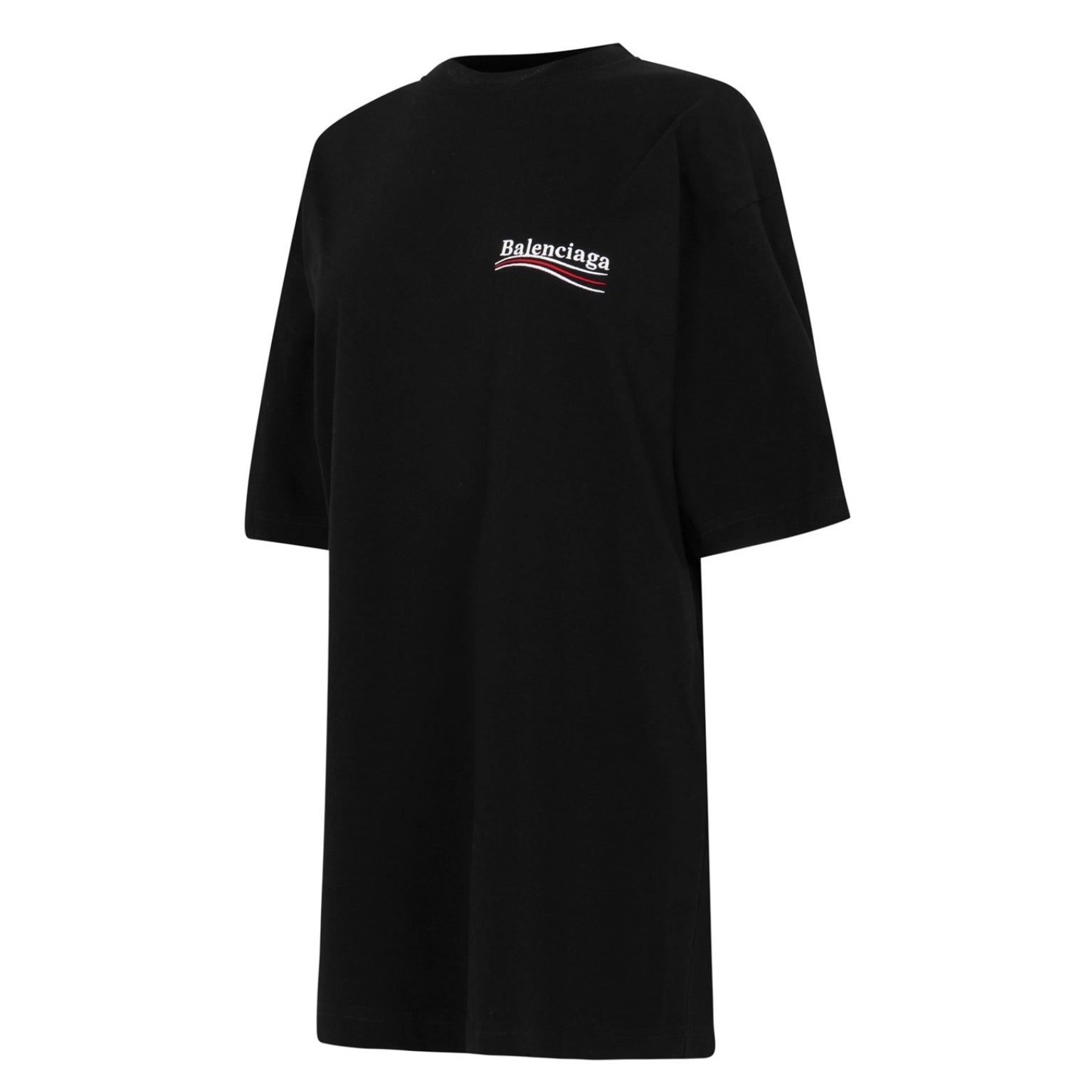 LUXURY HUB BALENCIAGA POLITICAL EMBROIDERED LOGO OVERSIZED TOP