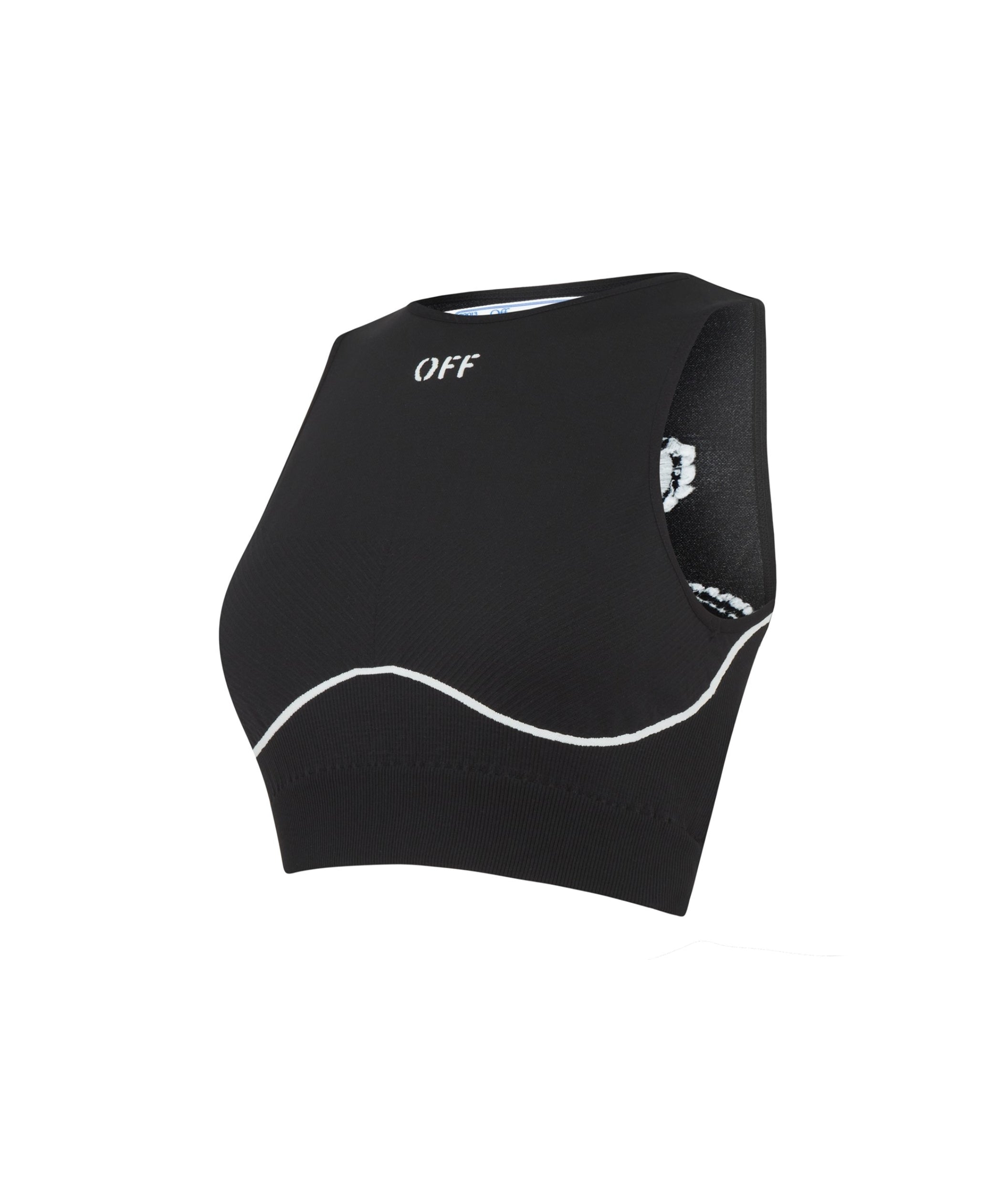 LUXURY HUB OFF WHITE SEAMLESS CROP VEST