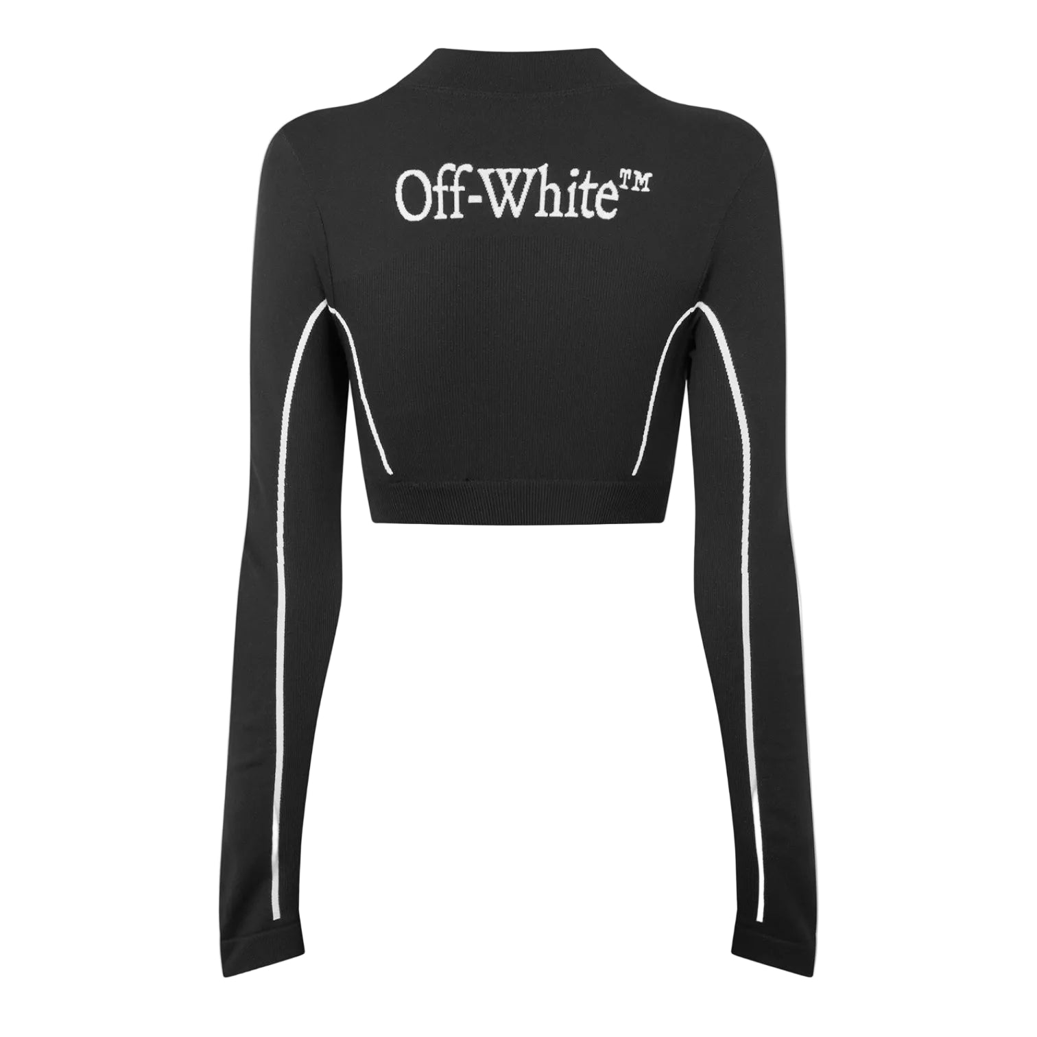 LUXURY HUB OFF WHITE WOMEN'S SEAMLESS LONG SLEEVE CROP TOP