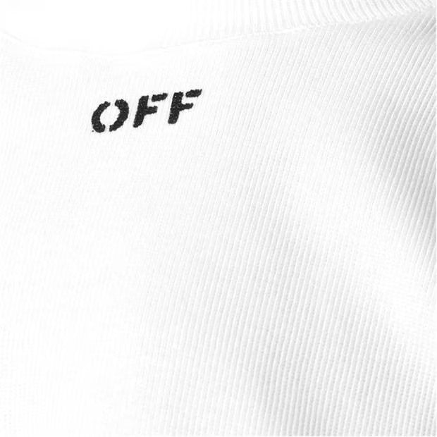LUXURY HUB OFF WHITE LOGO CROP TOP