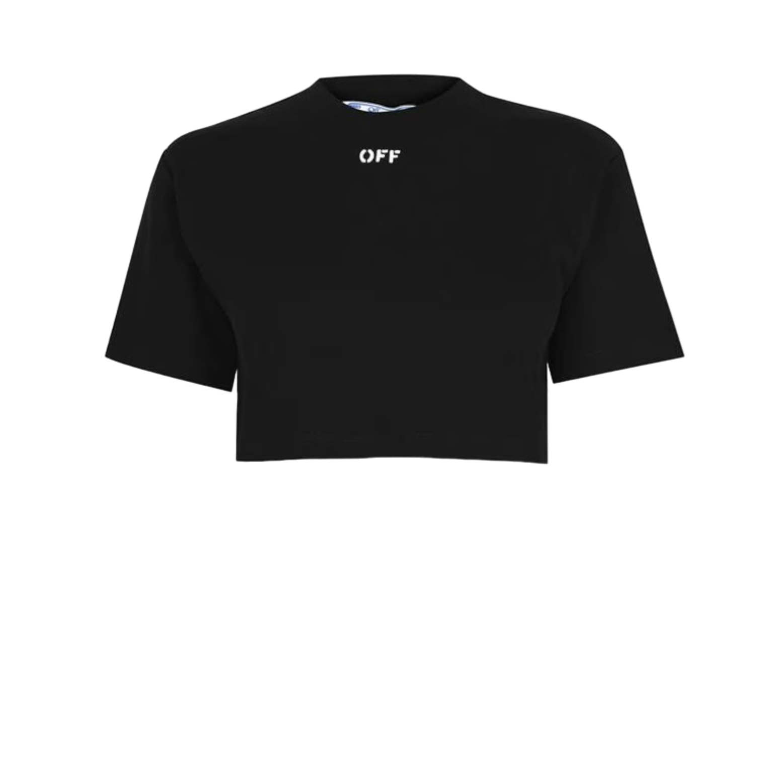 LUXURY HUB OFF WHITE LOGO CROP TOP