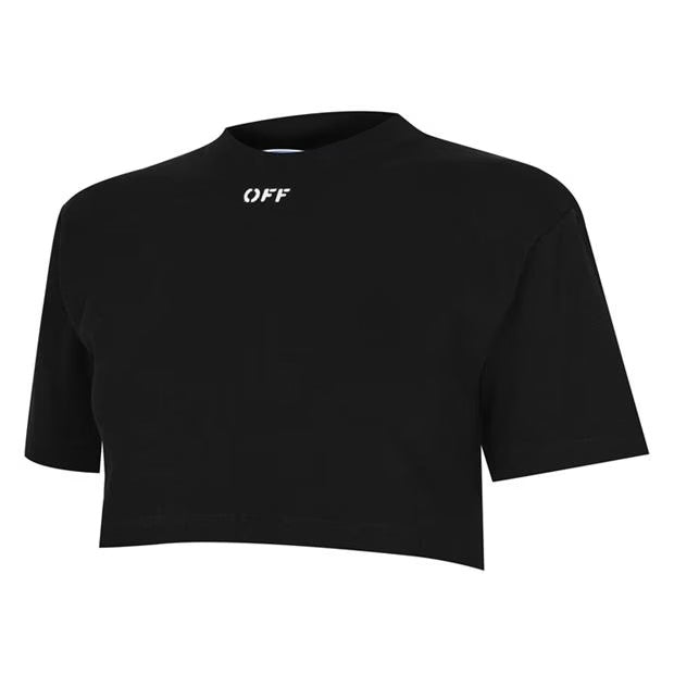 LUXURY HUB OFF WHITE LOGO CROP TOP
