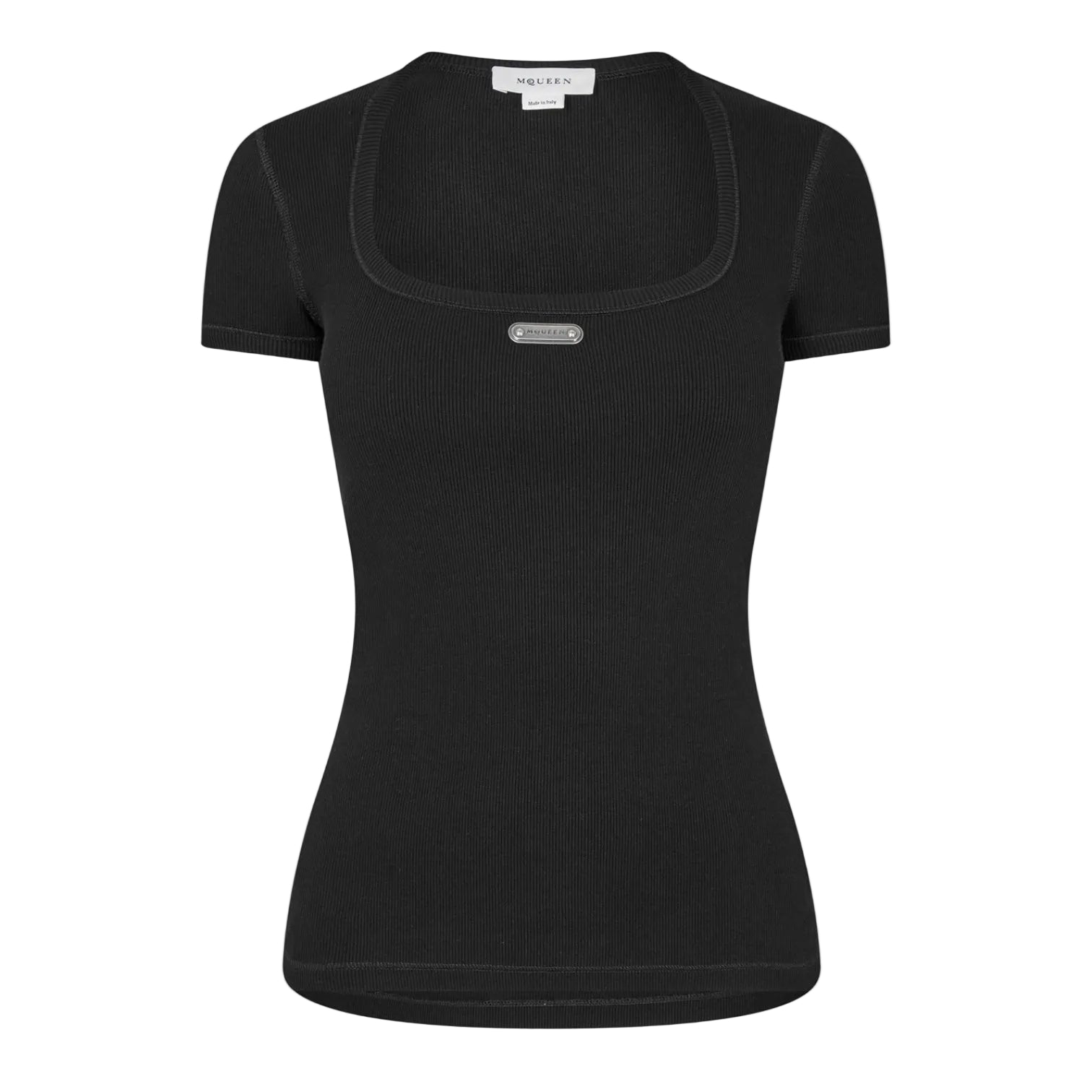 LUXURY HUB ALEXANDER MCQUEEN WOMEN'S ALEX LOGO REGULAR FIT TOP