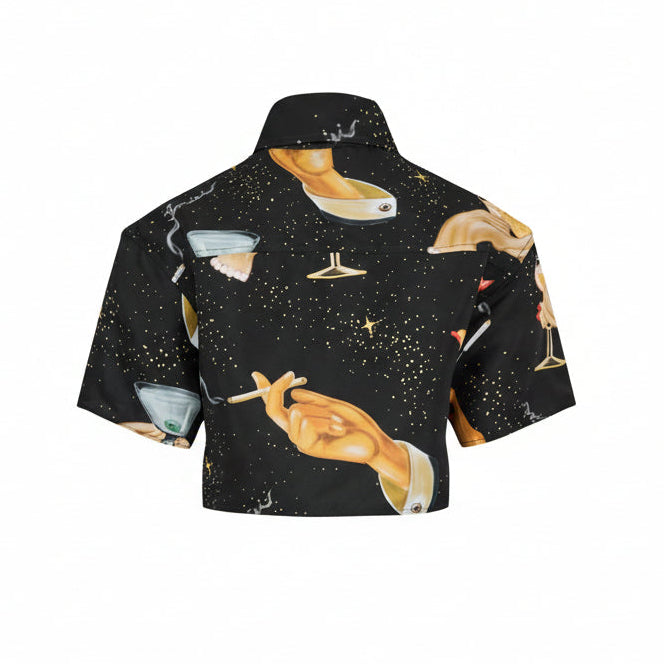 LUXURY HUB AMIRI CHAMPAIGN PRINT SILK SHIRT