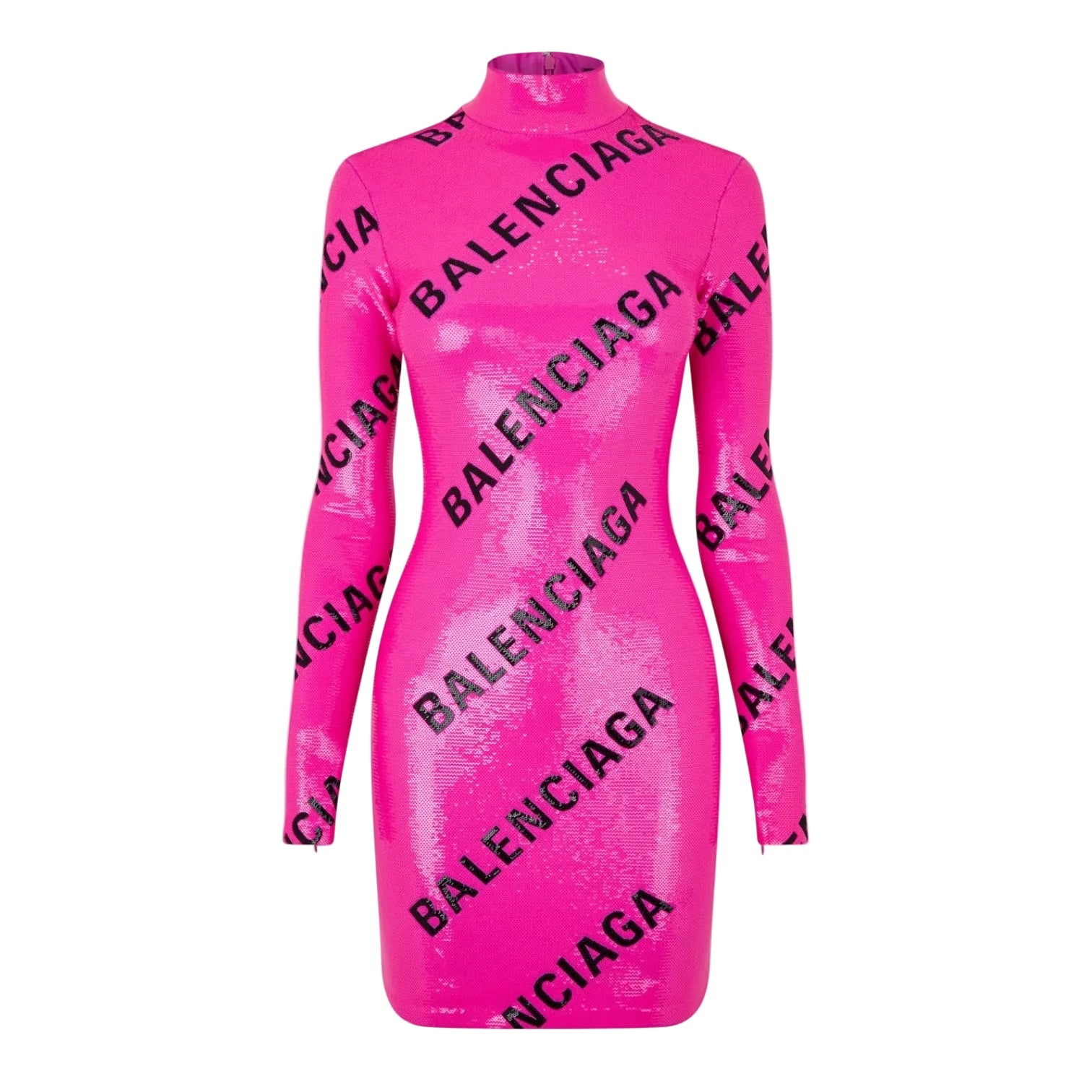 LUXURY HUB BALENCIAGA SEQUINNED LOGO MINI DRESS