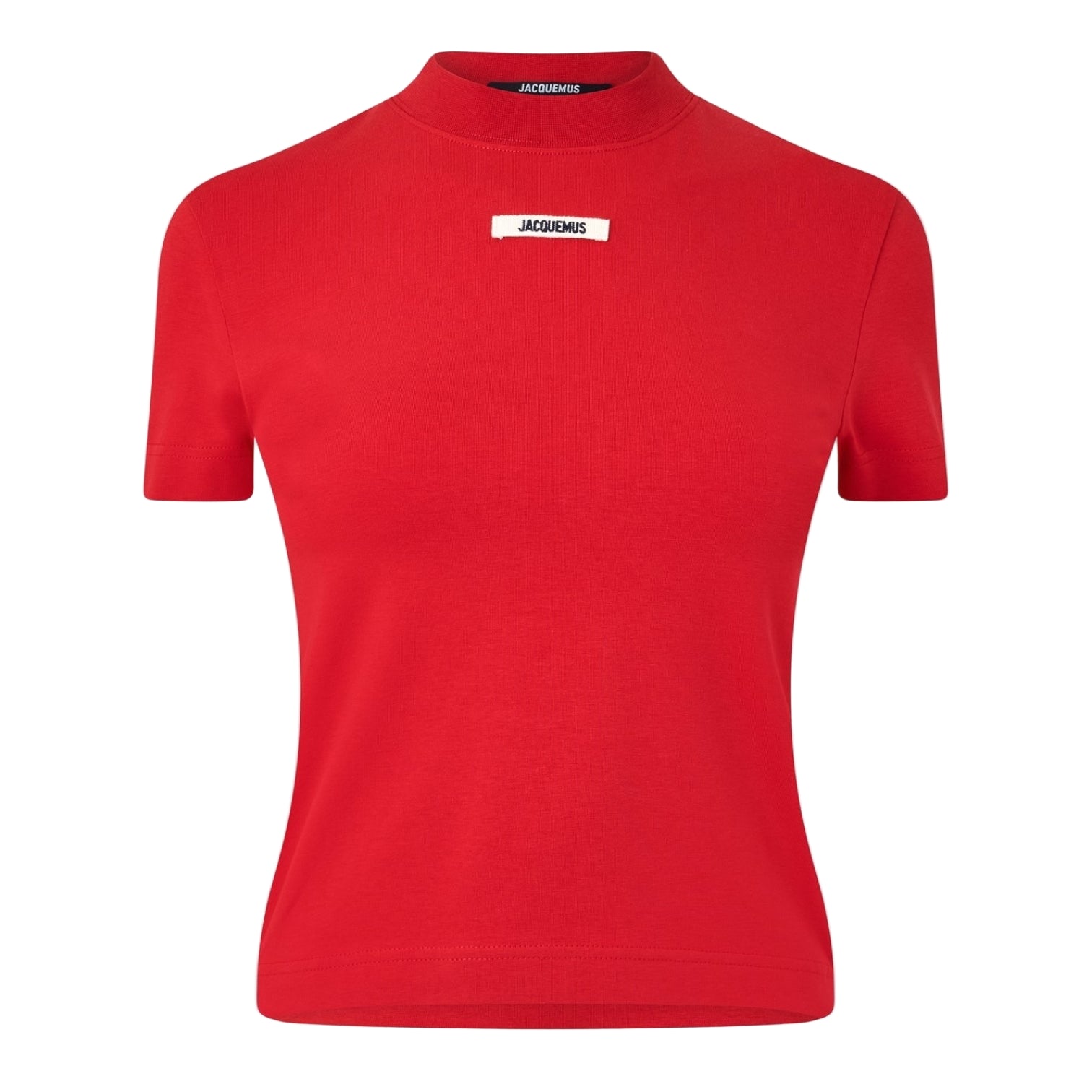 LUXURY HUB JACQUEMUS WOMEN'S LOGO COTTON LE T-SHIRT GROS GRAIN