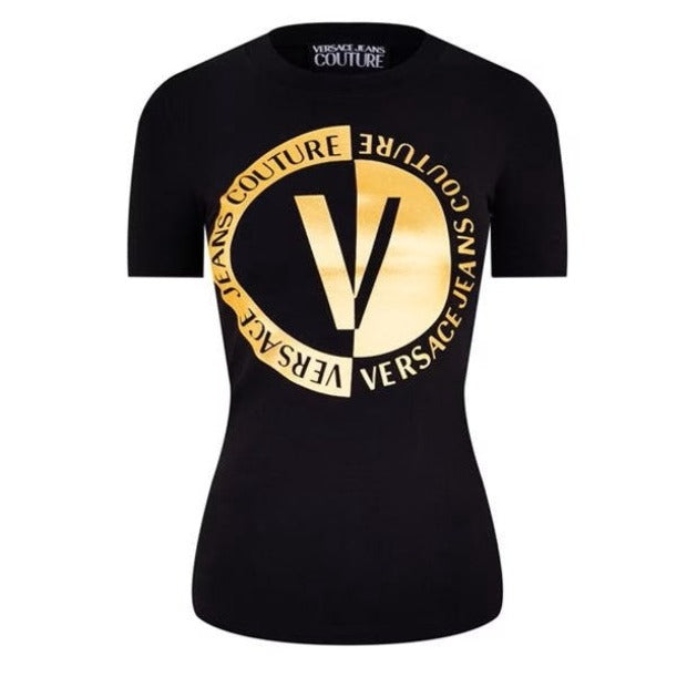 LUXURY HUB VERSACE JEANS COUTURE PRINTED LOGO TOP
