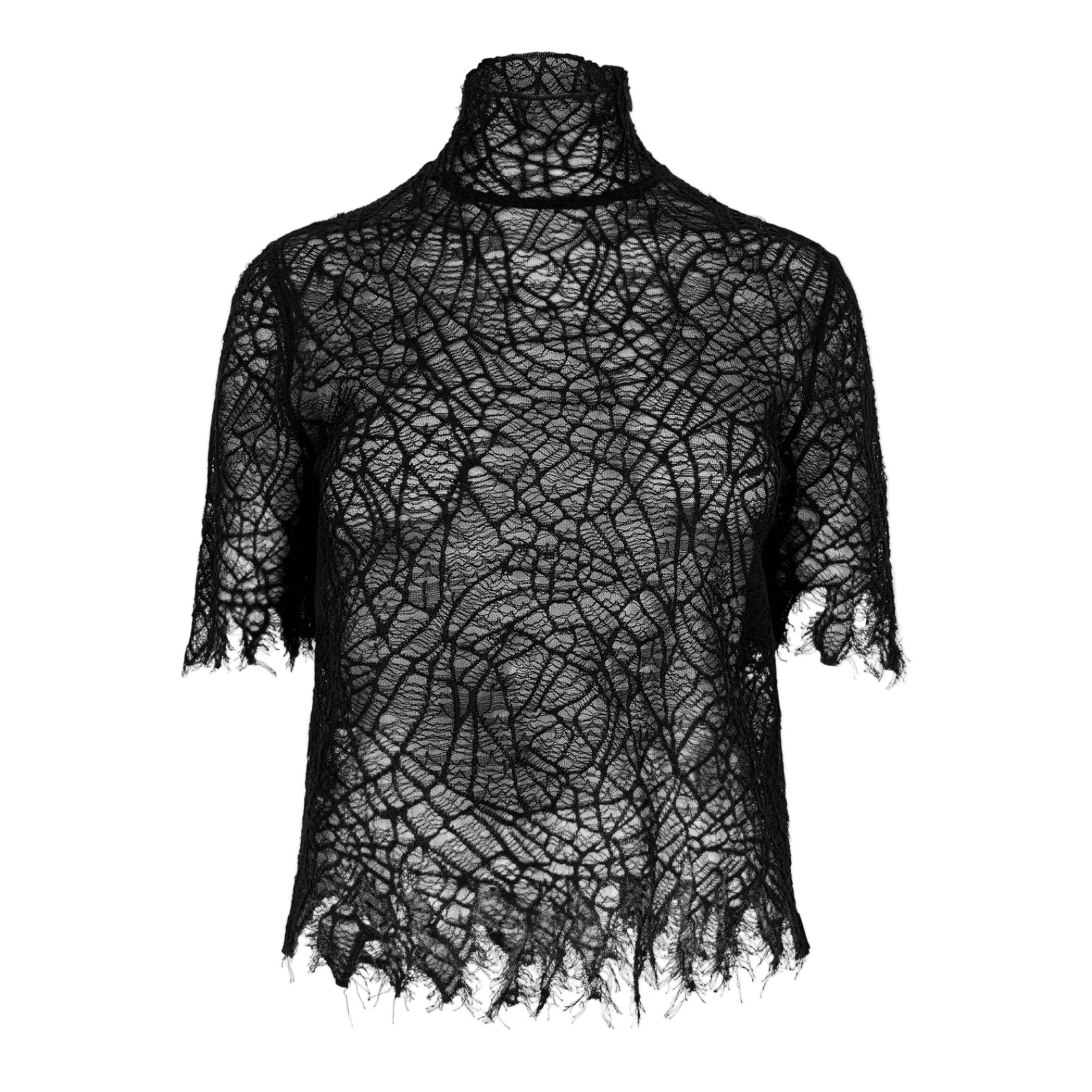 LUXURY HUB ALEXANDER MCQUEEN WOMEN'S ALEX SPIDER LACE KNITTED TOP