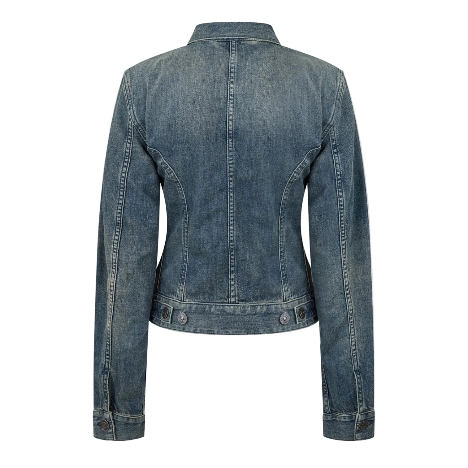 LUXURY HUB BALENCIAGA WOMEN'S BAL CORSETED DENIM JACKET