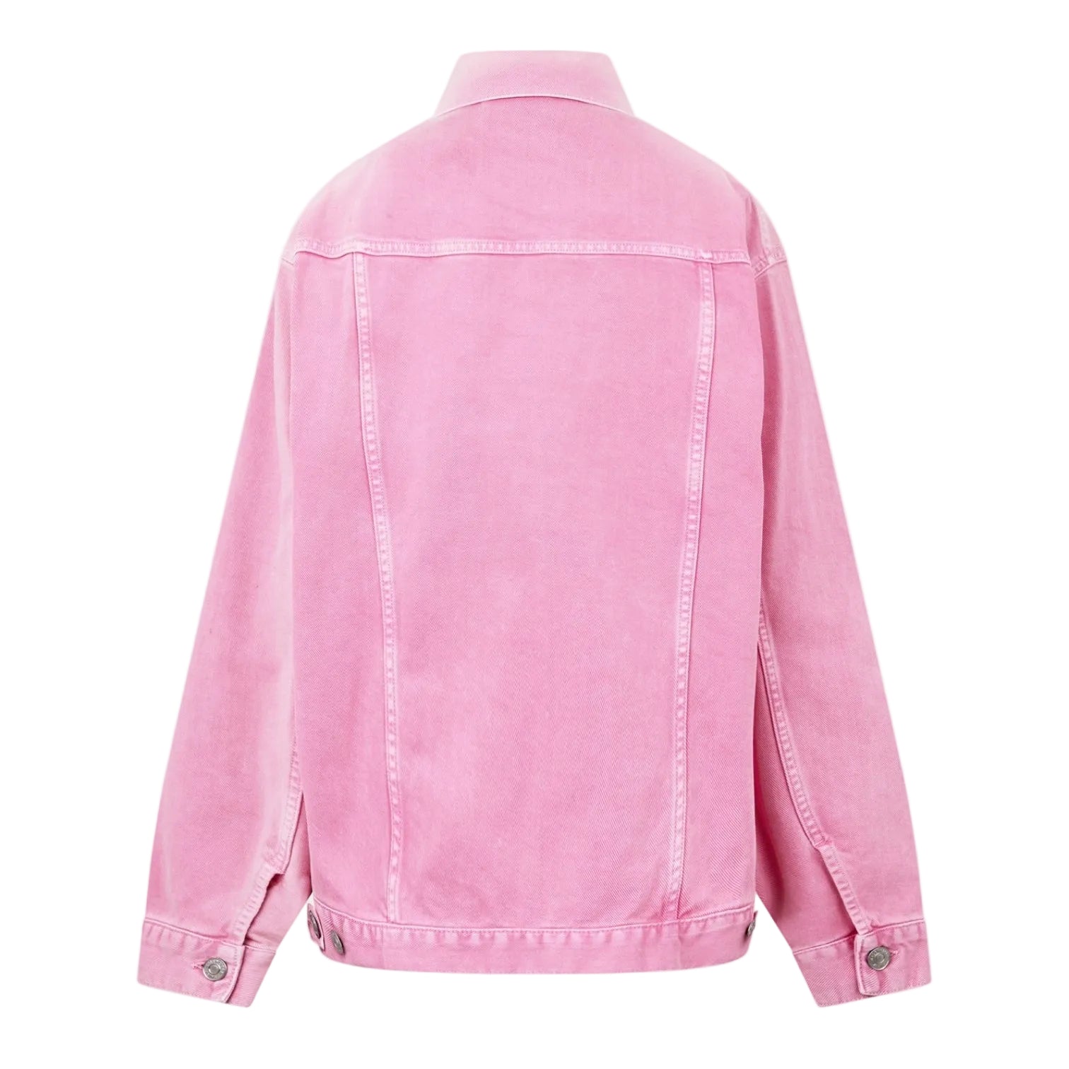 LUXURY HUB BALENCIAGA WOMEN'S PRINTED LOGO COTTON LONG SLEEVE DENIM JACKET