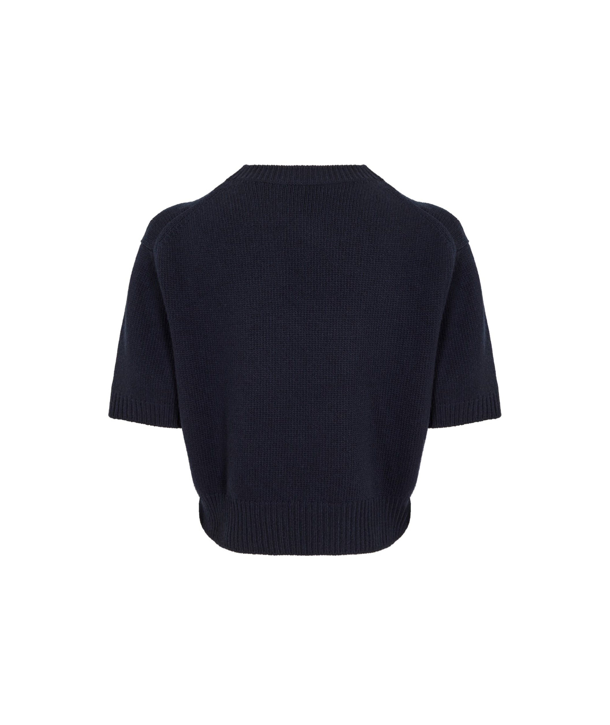 LUXURY HUB PRADA WOMEN'S CASHMERE SHORT SLEEVE KNITTED TOP