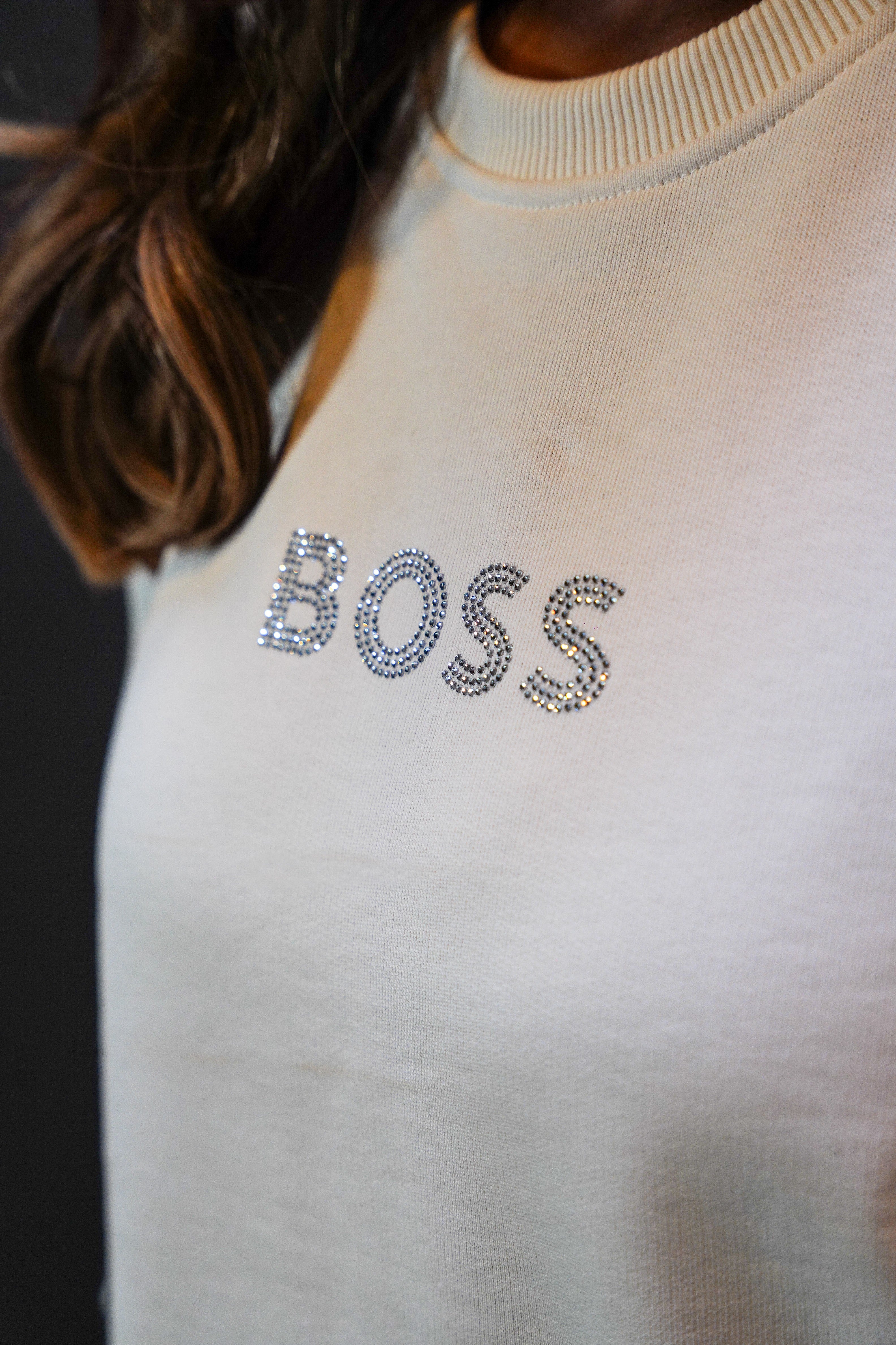 LUXURY HUB BOSS DIAMANTE LOGO SWEATSHIRT