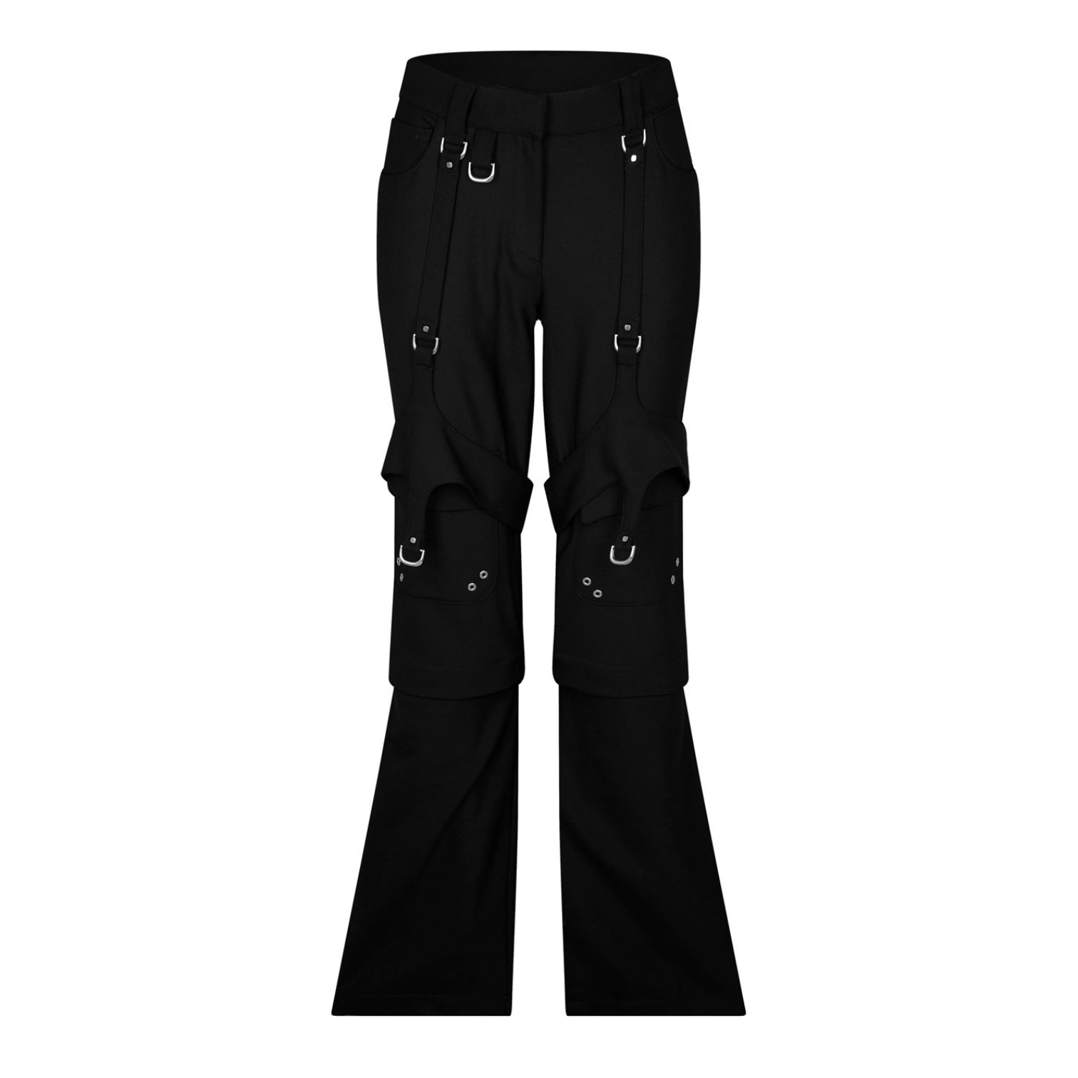 LUXURY HUB OFF WHITE BELTED CARGO TROUSERS