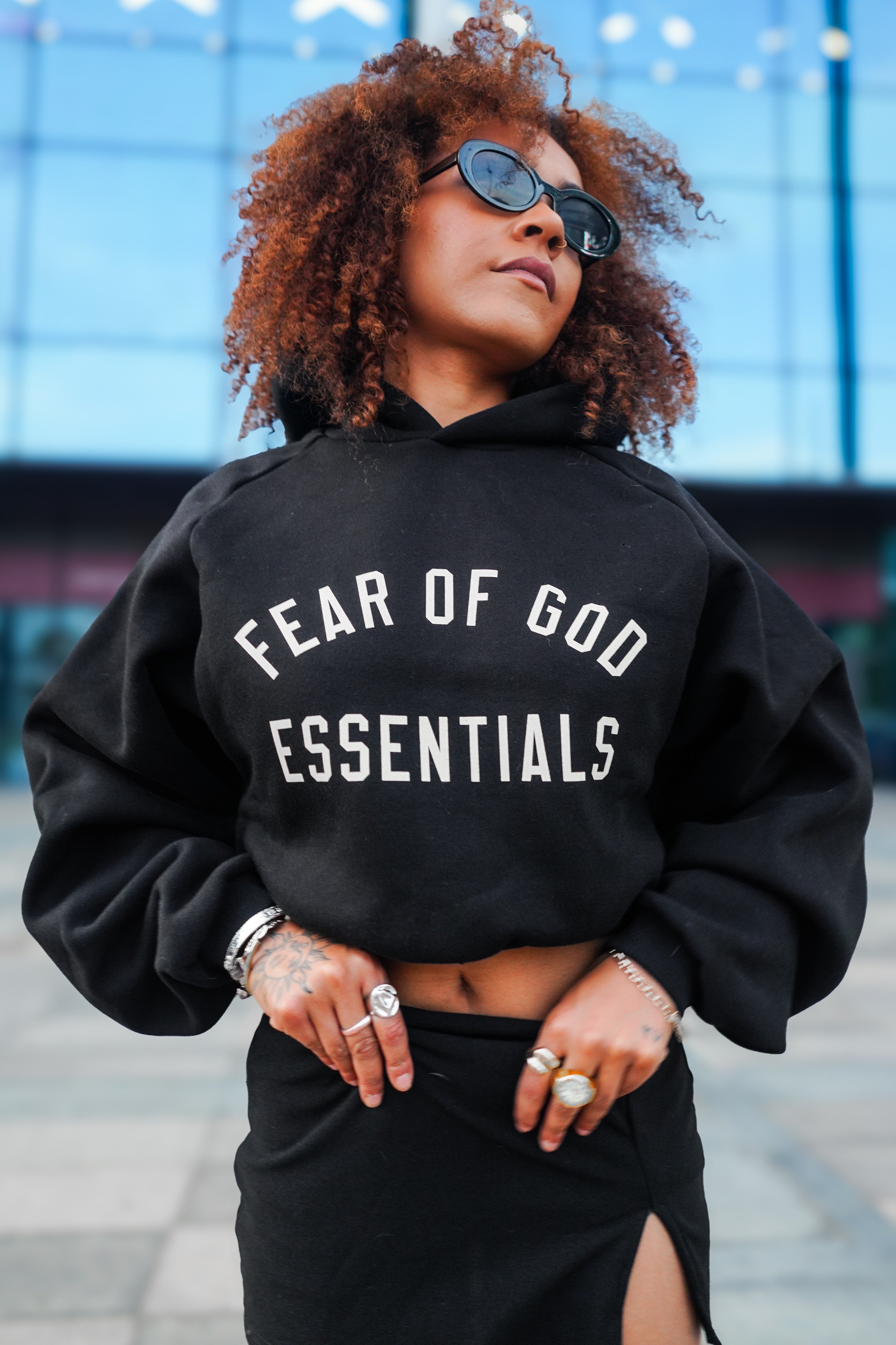 LUXURY HUB FEAR OF GOD ESSENTIALS LOGO HOODIE