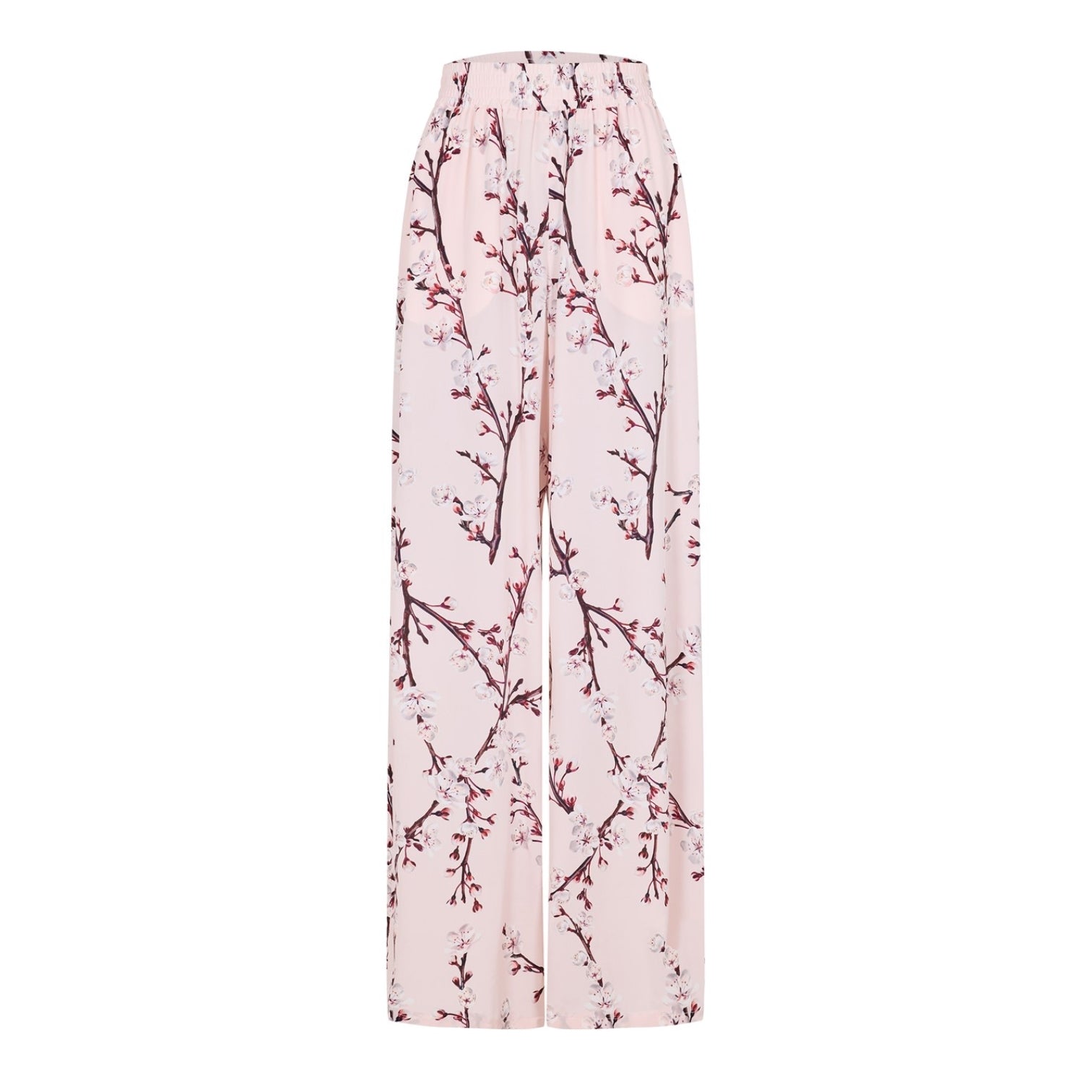 LUXURY HUB ALEXANDER MCQUEEN FLORAL PRINT WIDE LEG TROUSERS