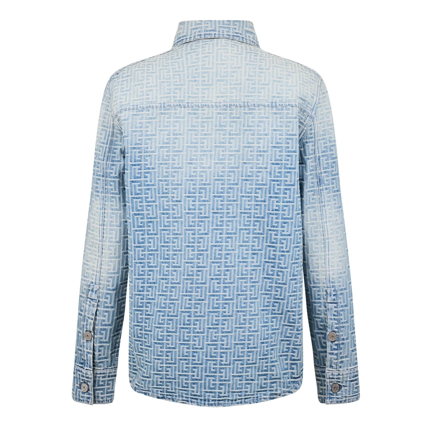 LUXURY HUB BALMAIN MONOGRAM DENIM SHIRT