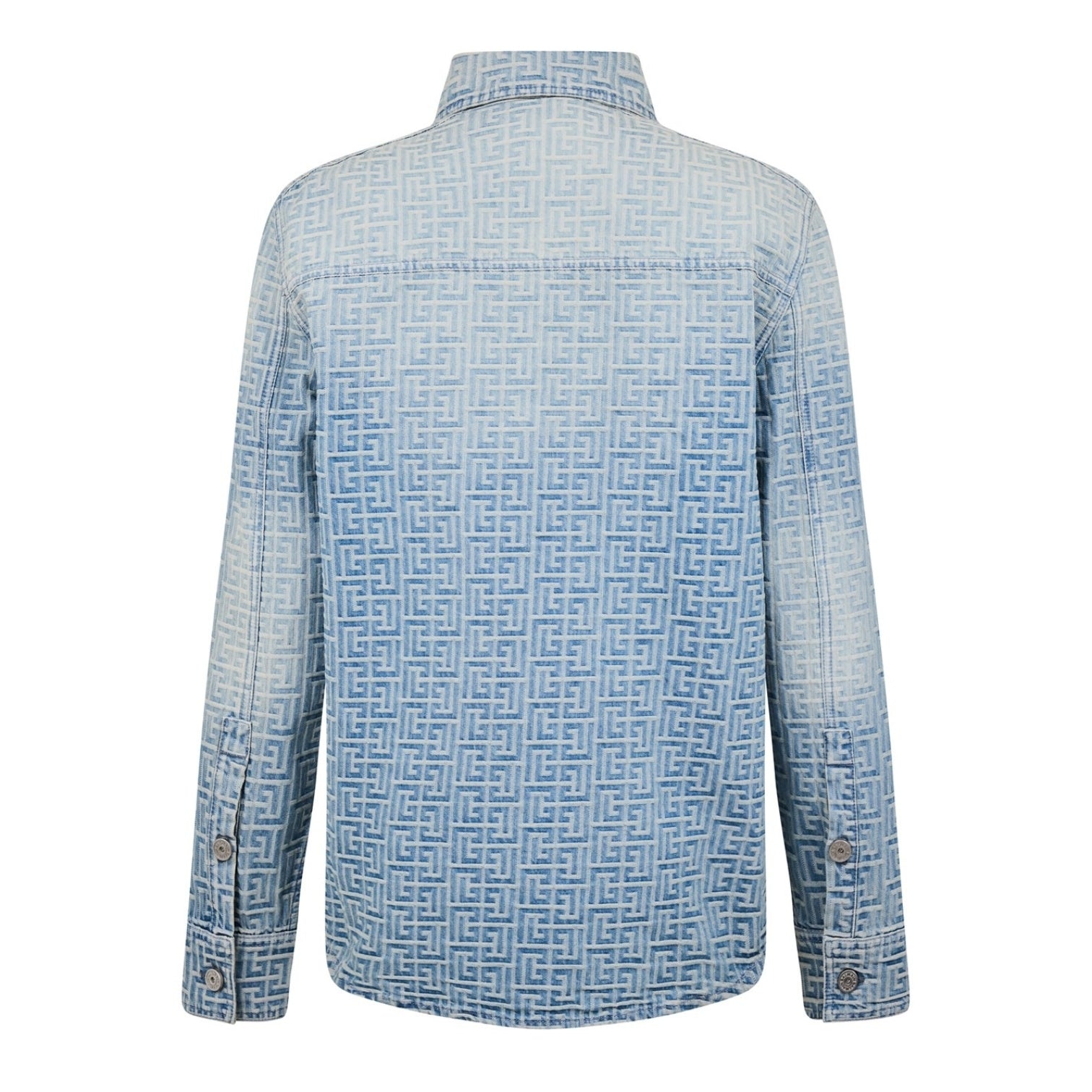 LUXURY HUB BALMAIN MONOGRAM DENIM SHIRT