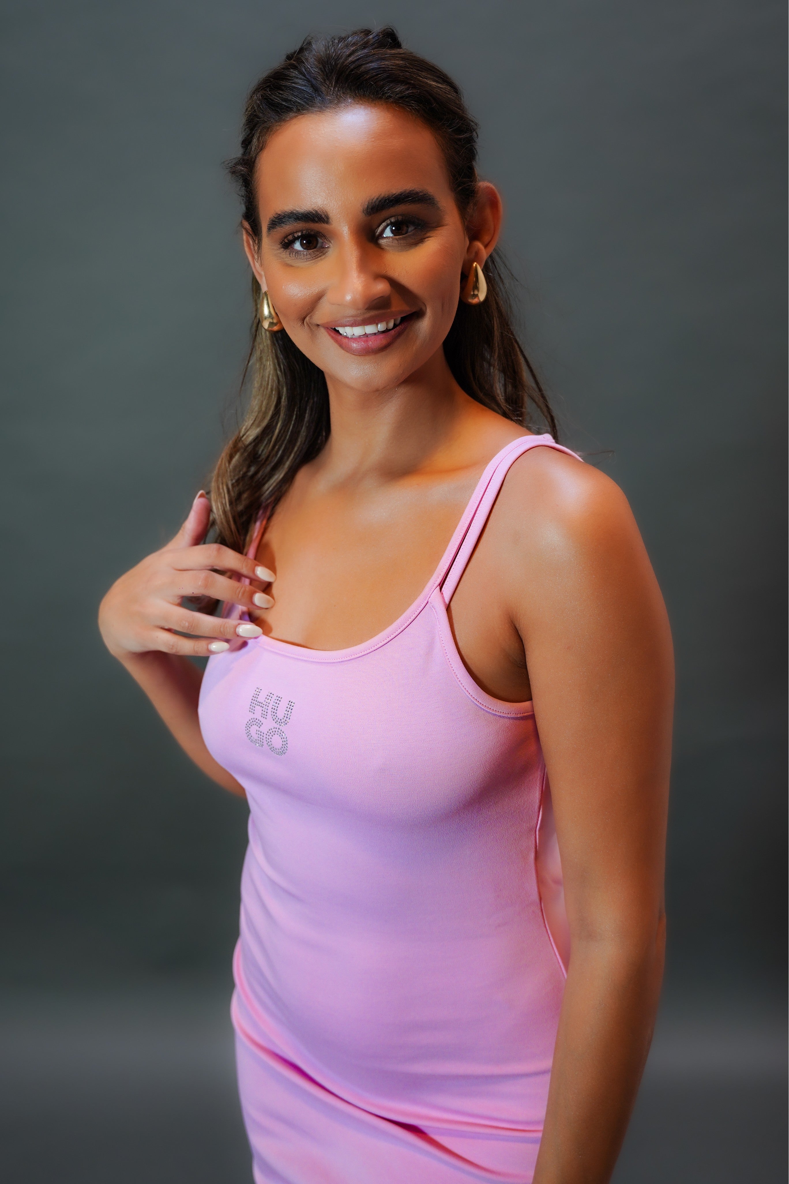 LUXURY HUB HUGO NEAMEA DIAMANTE DRESS