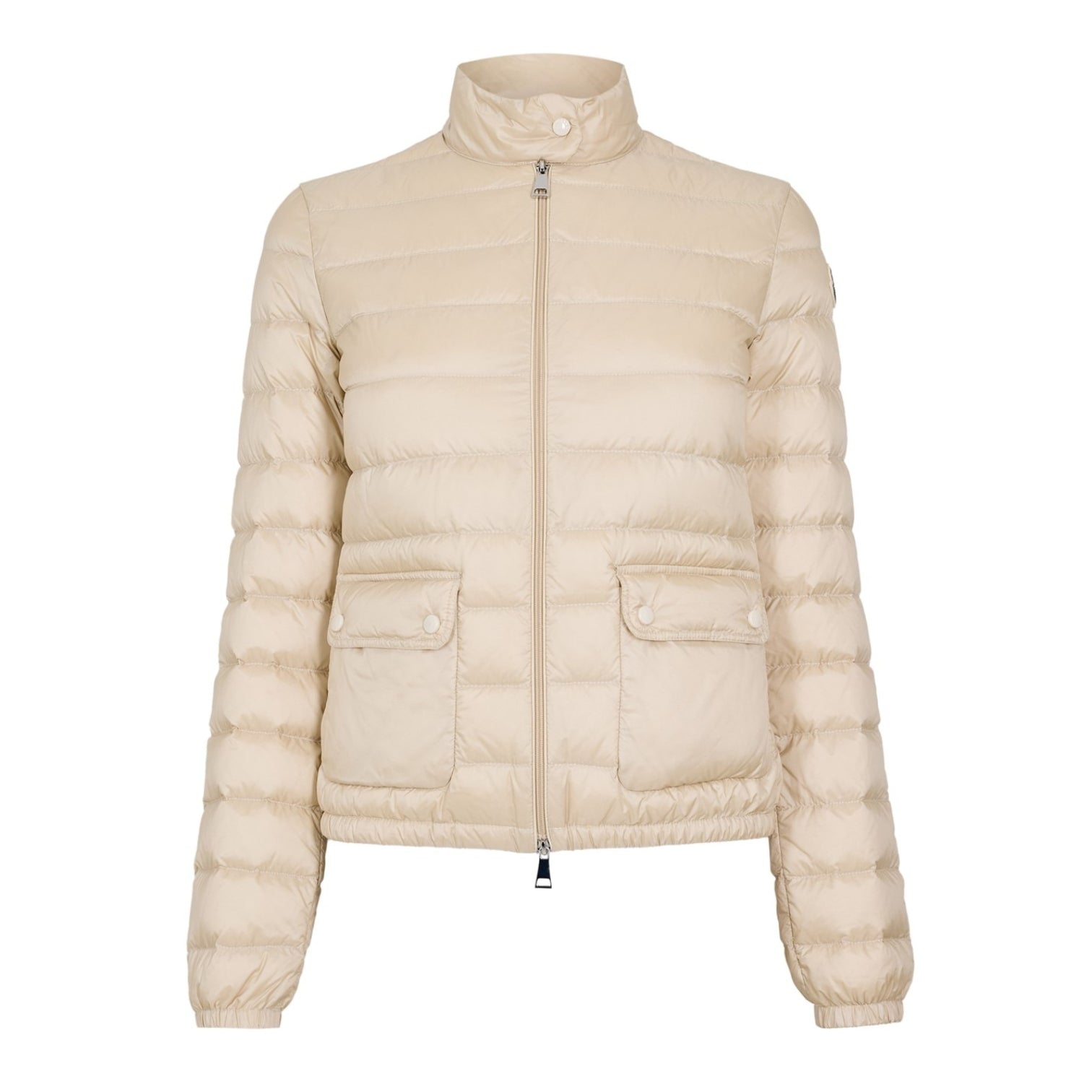 LUXURY HUB MONCLER WOMEN'S LANS DOWN QUILTED FUNNEL NECK SHORT PUFFER JACKET