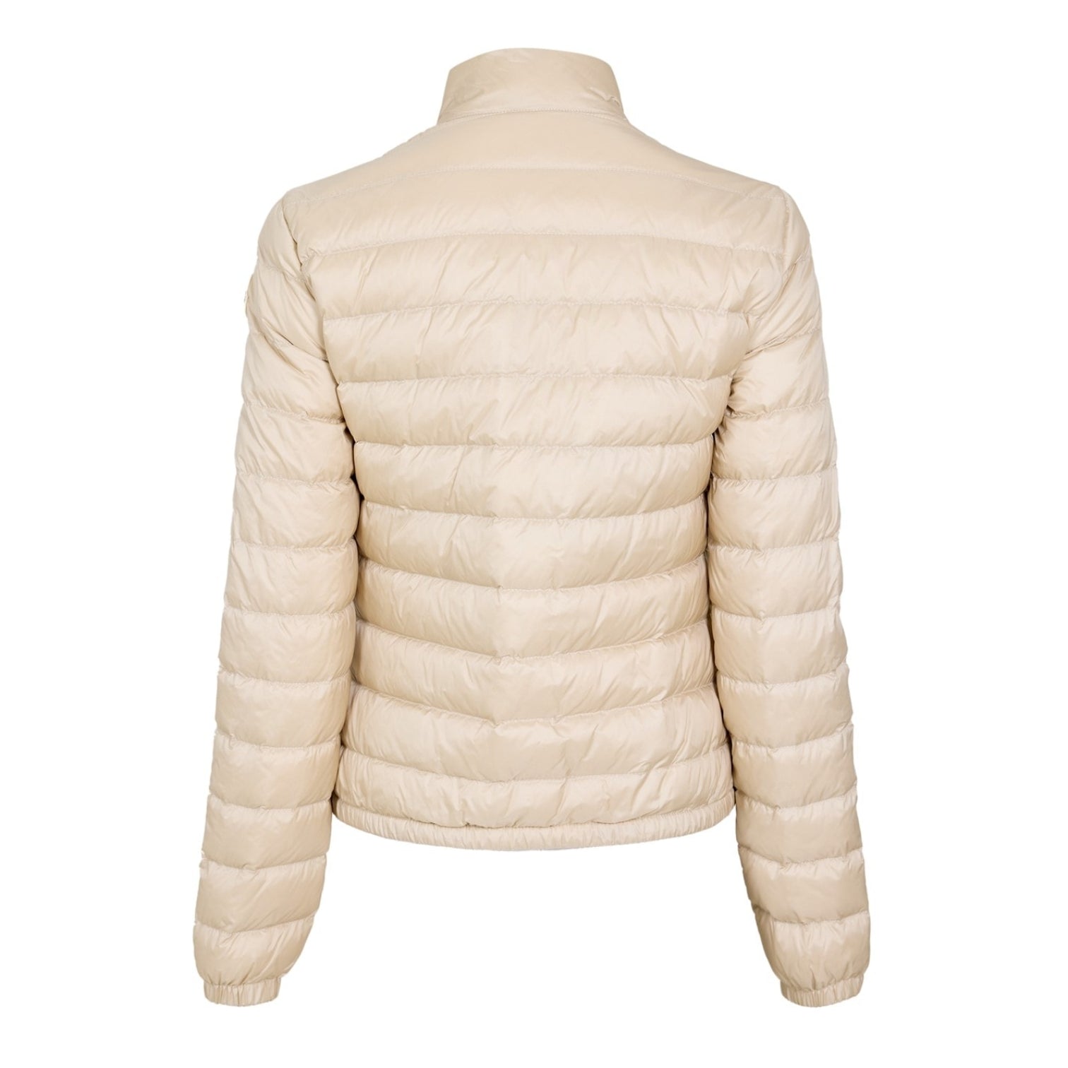 LUXURY HUB MONCLER WOMEN'S LANS DOWN QUILTED FUNNEL NECK SHORT PUFFER JACKET